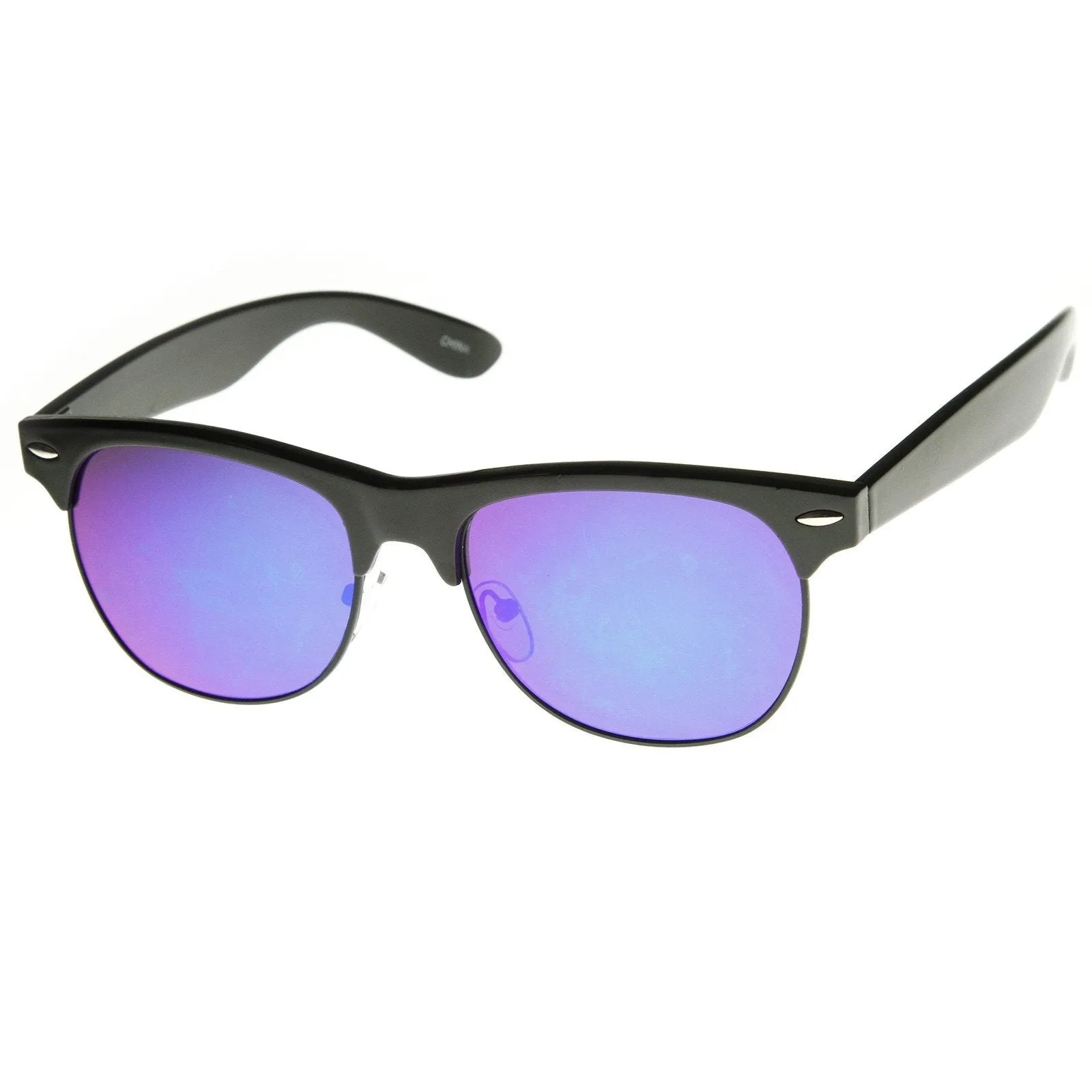 New Flash Mirrored Lens Horned Rim Half Frame Sunglasses 8927 sold by ZeroUV product image thumbnail 4