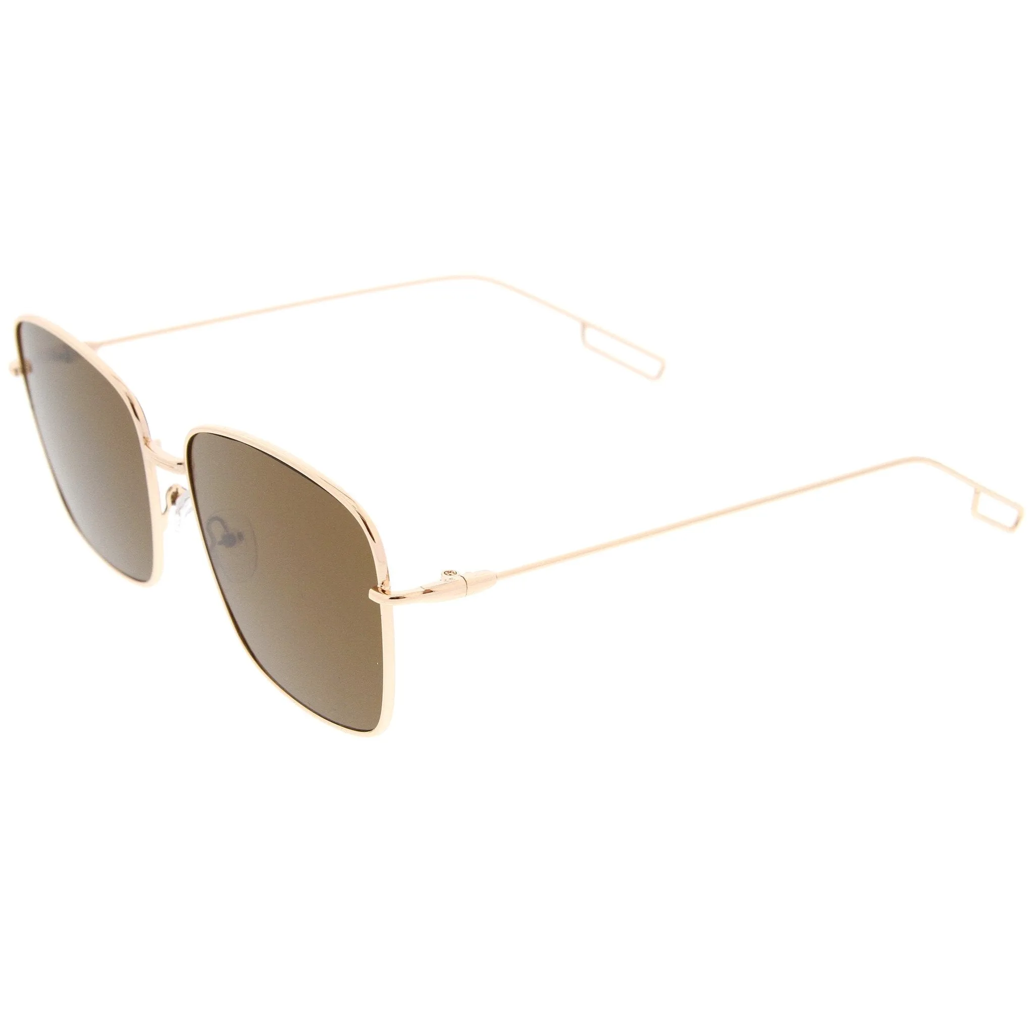 Classic Square Wire Metal Flat Lens Sunglasses A521 sold by ZeroUV product image thumbnail 4