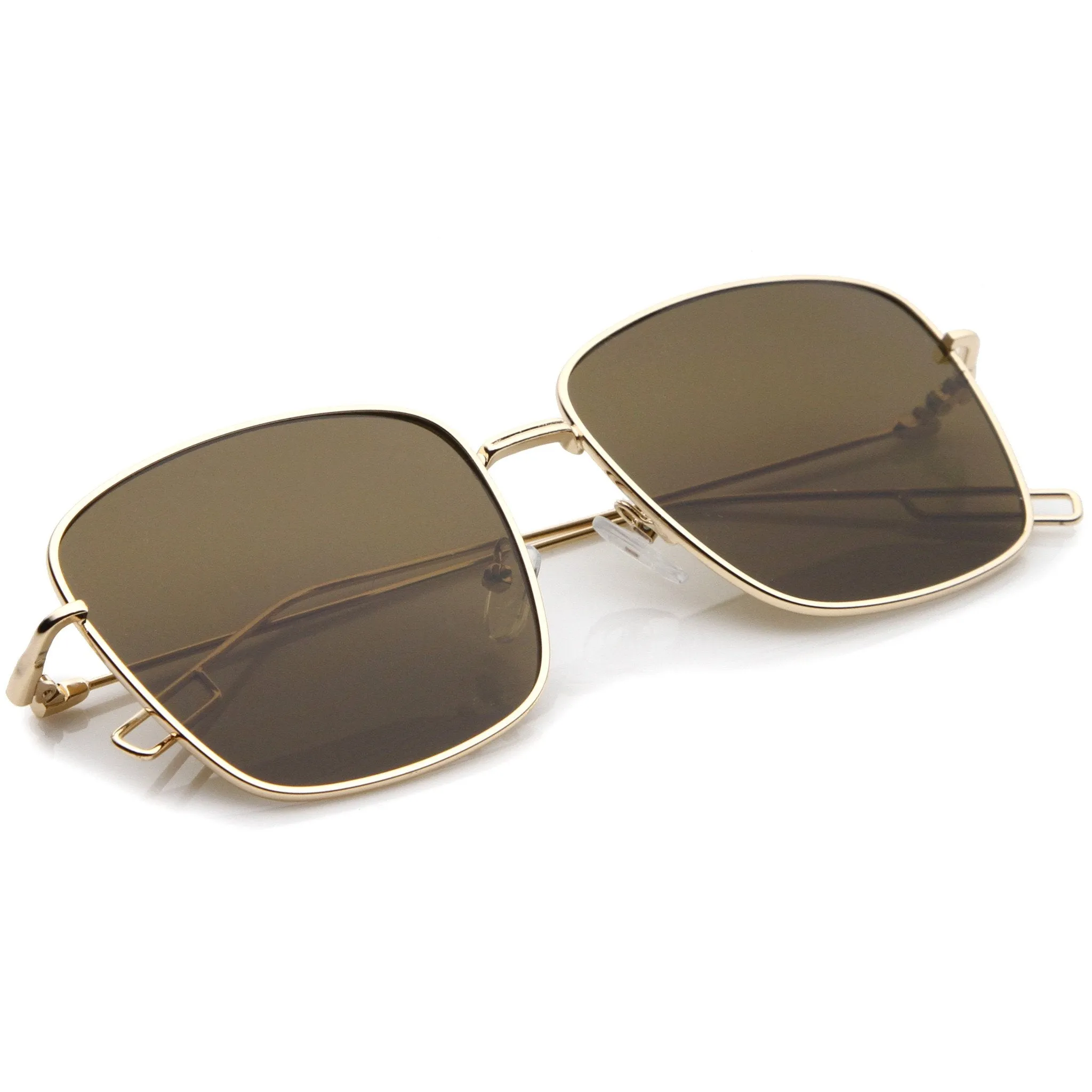Classic Square Wire Metal Flat Lens Sunglasses A521 sold by ZeroUV product image thumbnail 5