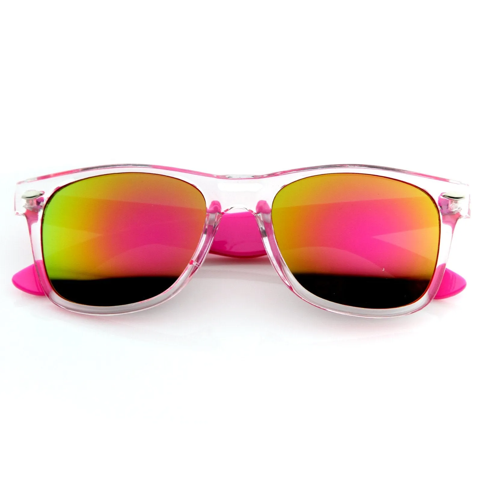 Retro Horned Rim Colorful Mirror Lens Sunglasses 8609 sold by ZeroUV product image thumbnail 3