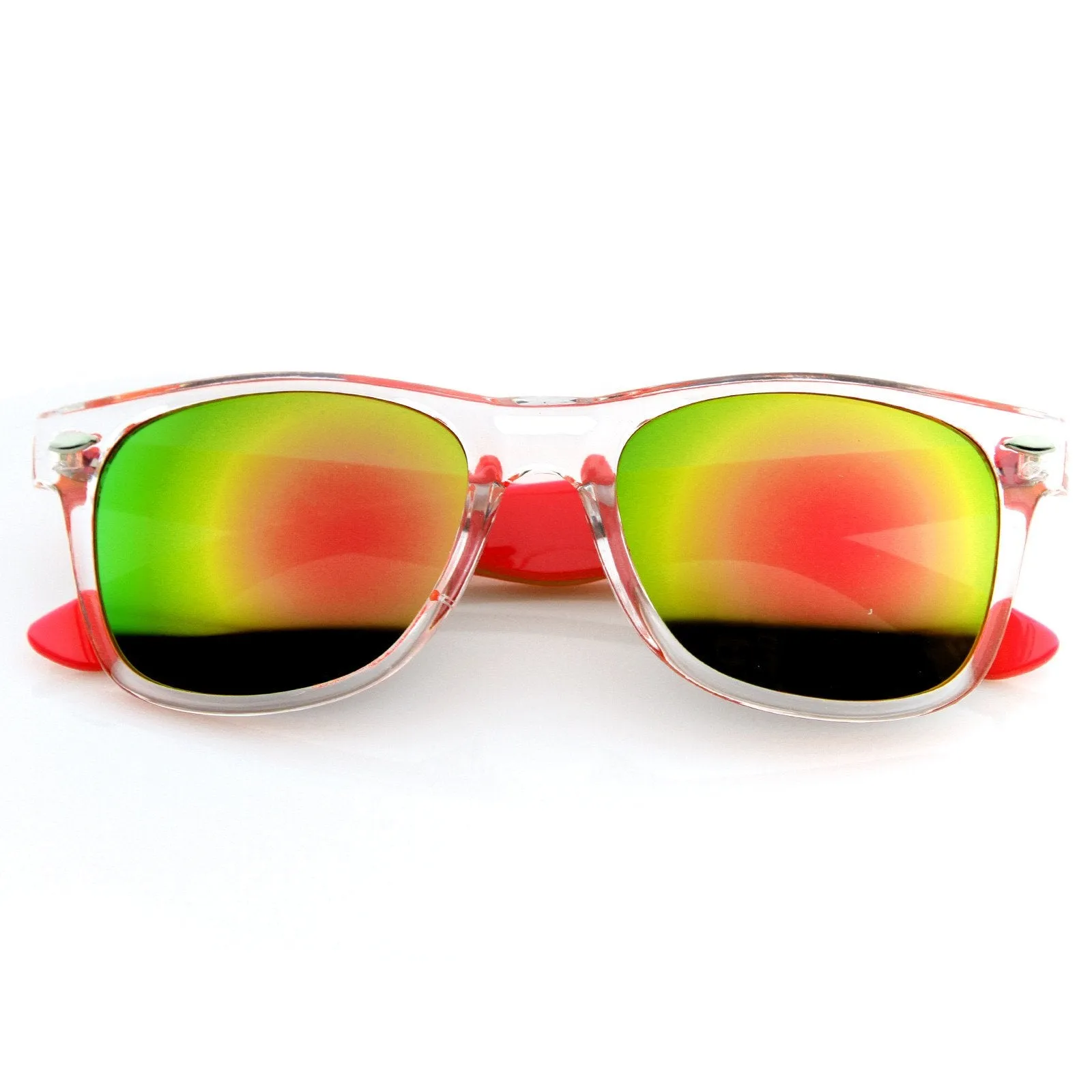 Retro Horned Rim Colorful Mirror Lens Sunglasses 8609 sold by ZeroUV product image thumbnail 4