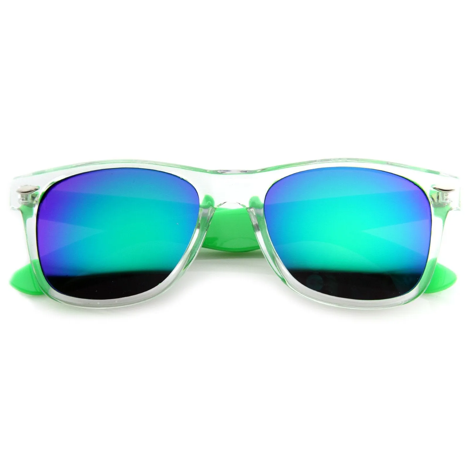 Retro Horned Rim Colorful Mirror Lens Sunglasses 8609 sold by ZeroUV