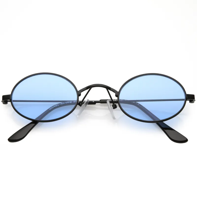 Retro 1990's Small Oval Color Tone Metal Sunglasses C616 sold by ZeroUV