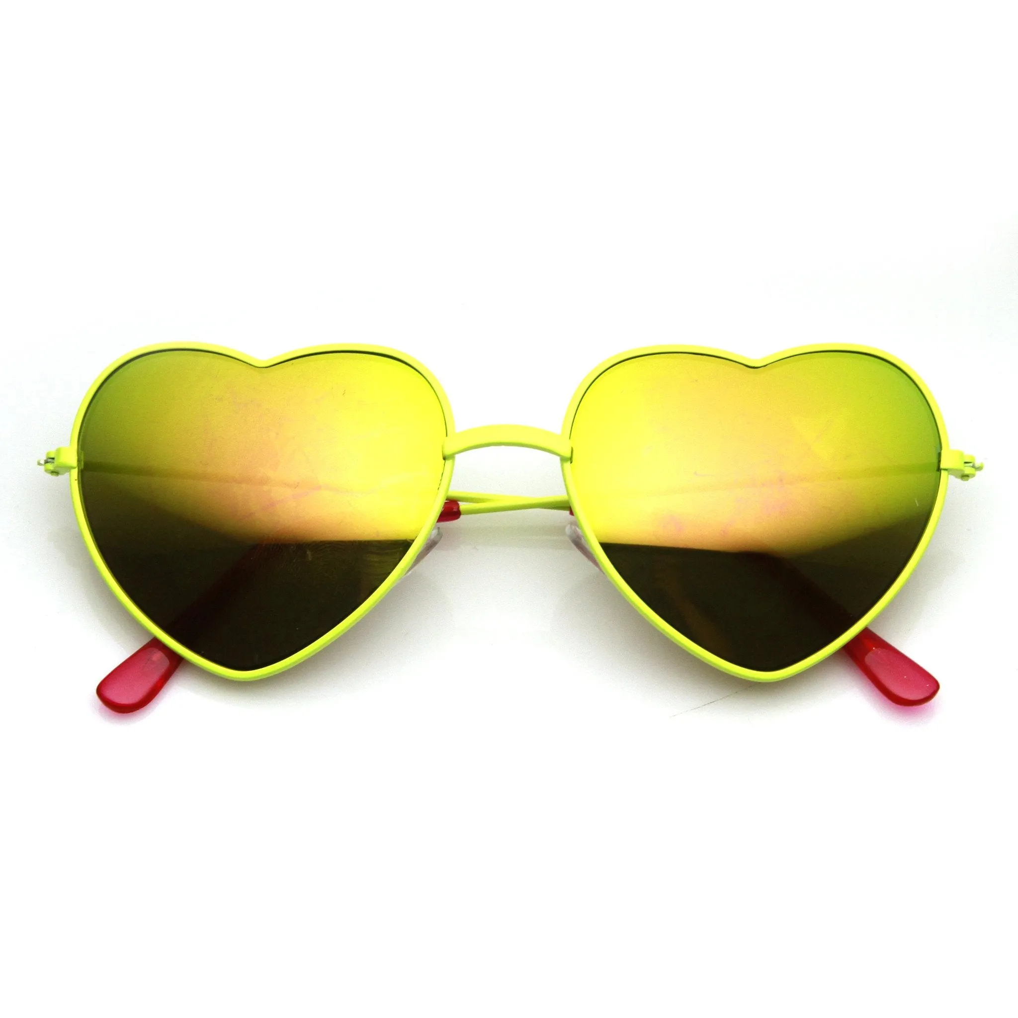 Women's Color Heart Shaped Metal Mirror Lens Sunglasses 9563 sold by ZeroUV
