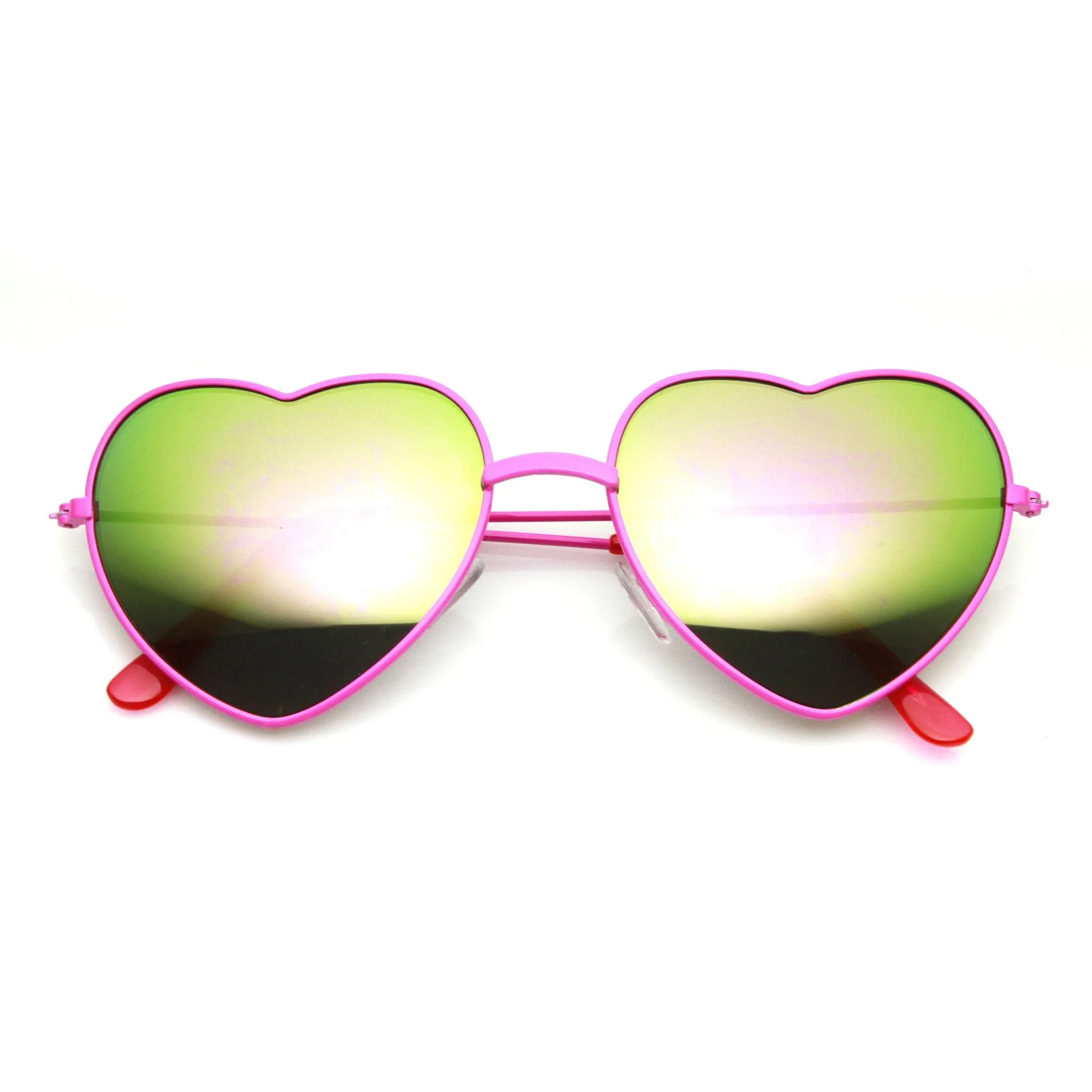 Women's Color Heart Shaped Metal Mirror Lens Sunglasses 9563 sold by ZeroUV product image thumbnail 3