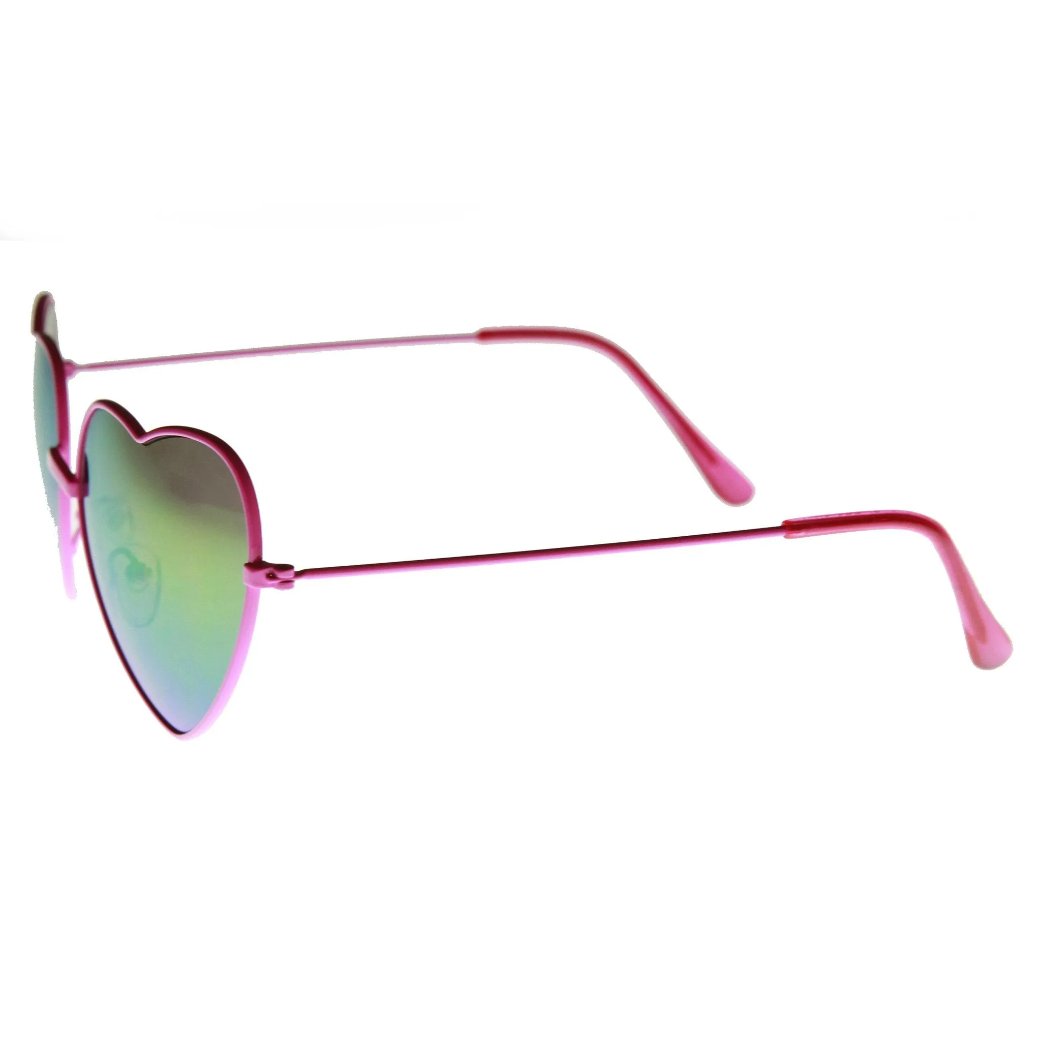Women's Color Heart Shaped Metal Mirror Lens Sunglasses 9563 sold by ZeroUV product image thumbnail 5