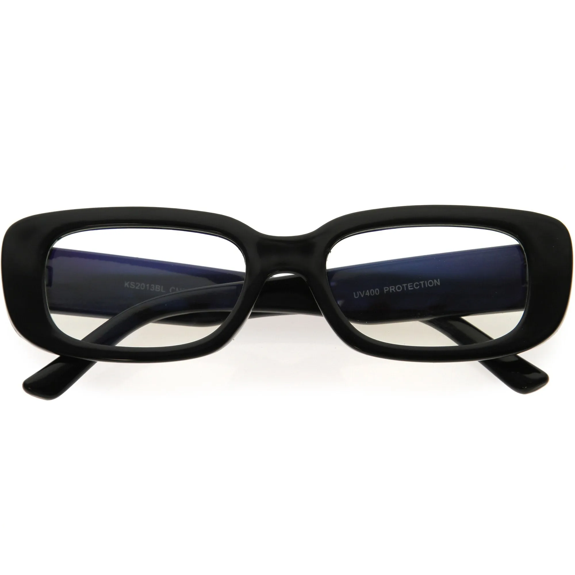 Clear Blue Light Wide Vintage-Inspired Squre Glasses D278 sold by ZeroUV product image thumbnail 4