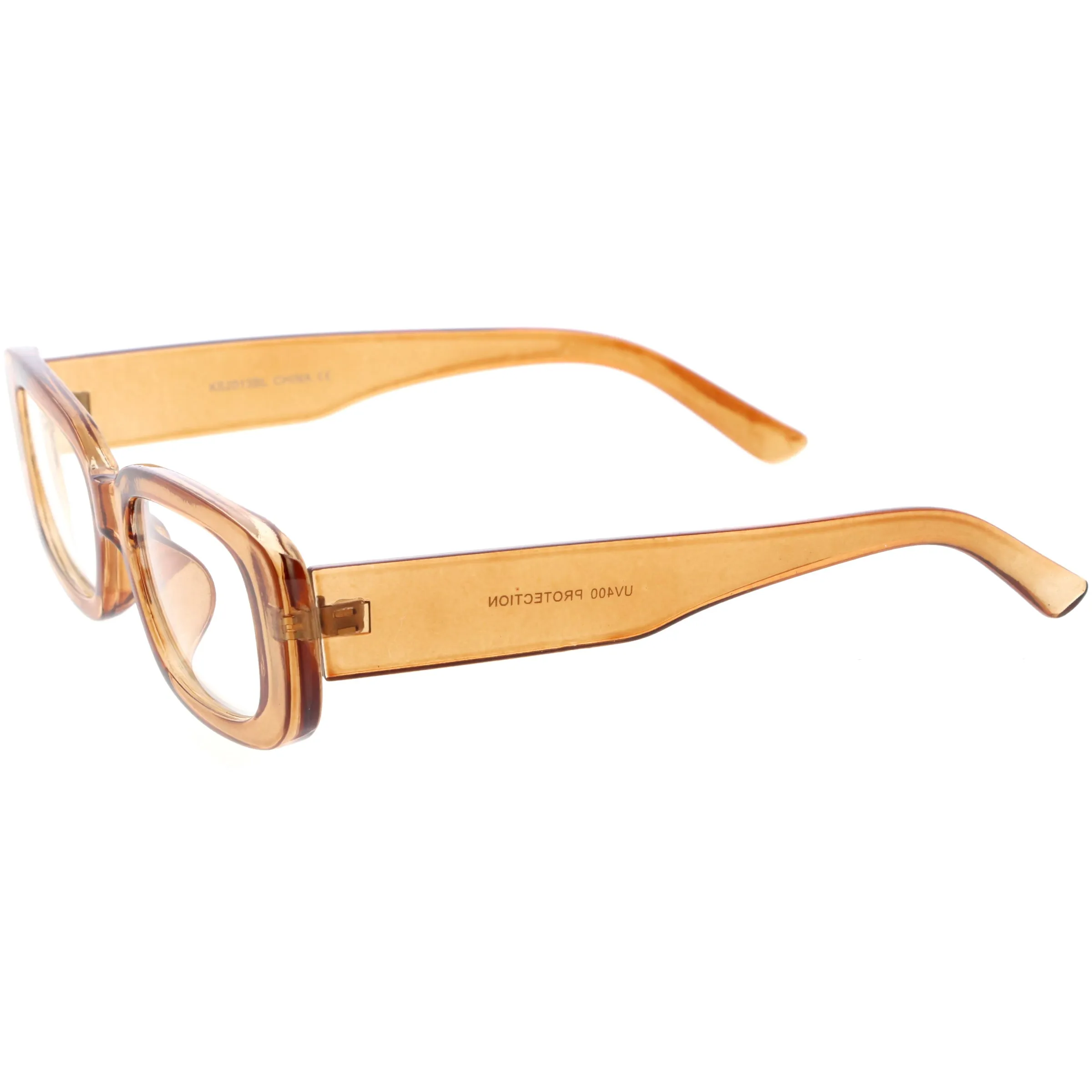 Clear Blue Light Wide Vintage-Inspired Squre Glasses D278 sold by ZeroUV product image thumbnail 3
