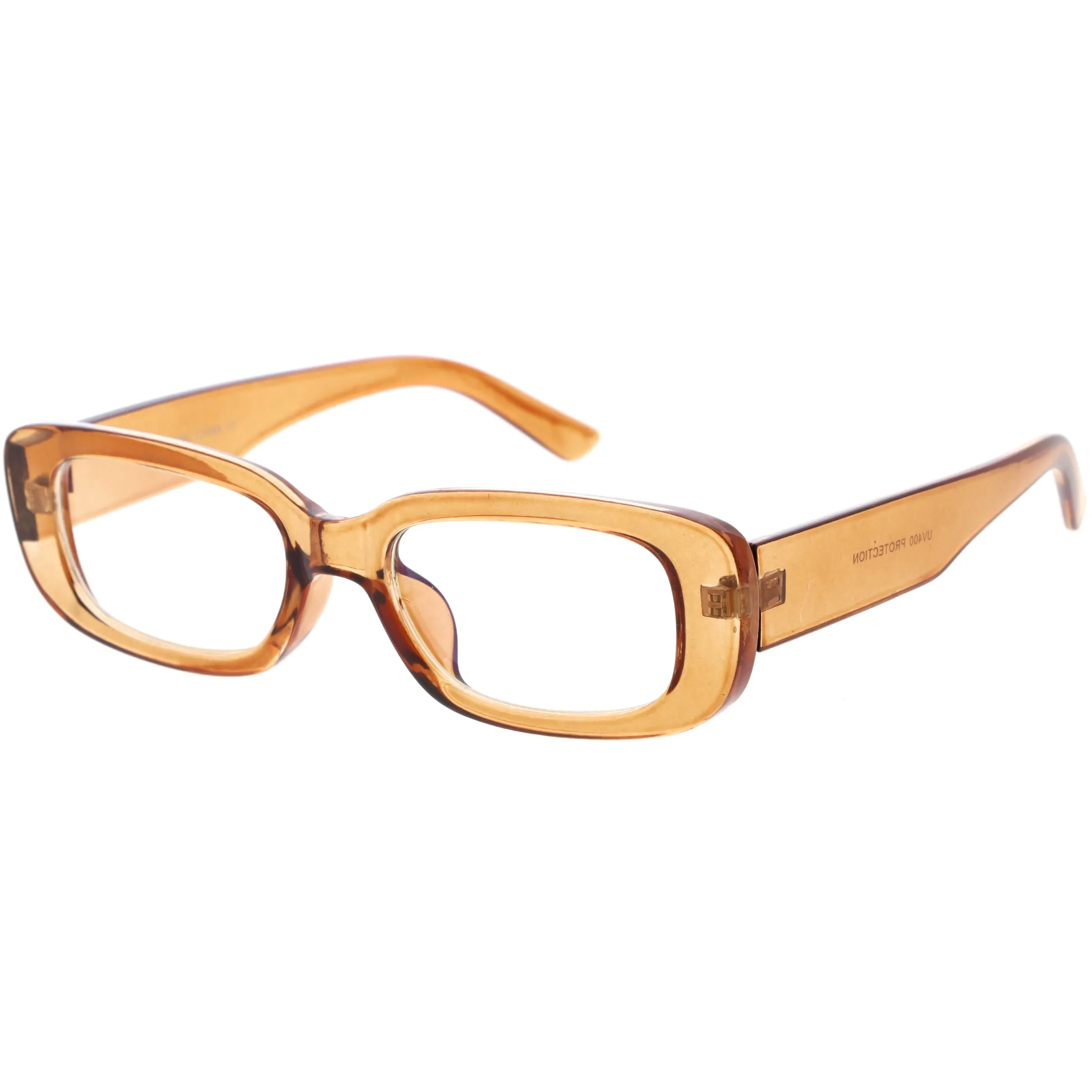 Clear Blue Light Wide Vintage-Inspired Squre Glasses D278 sold by ZeroUV product image thumbnail 2