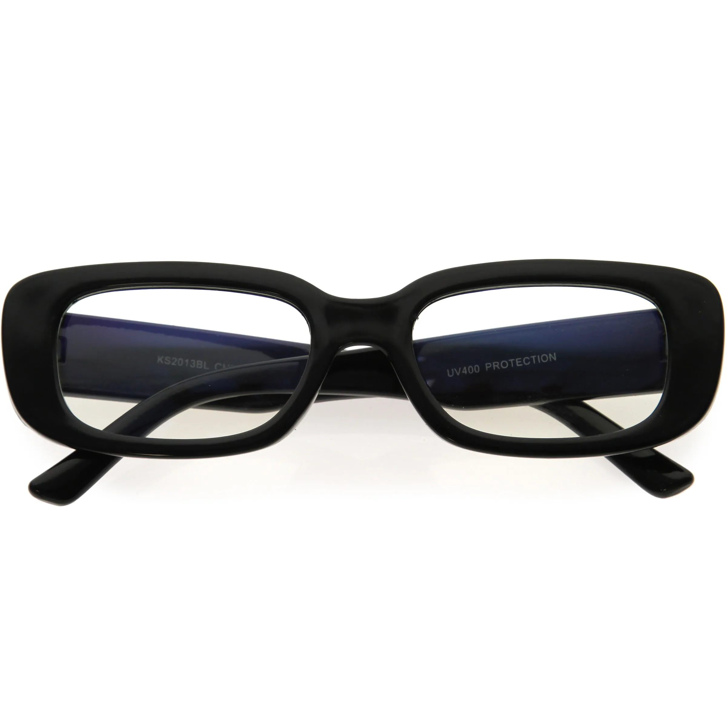Clear Blue Light Wide Vintage-Inspired Squre Glasses D278 sold by ZeroUV product image thumbnail 5