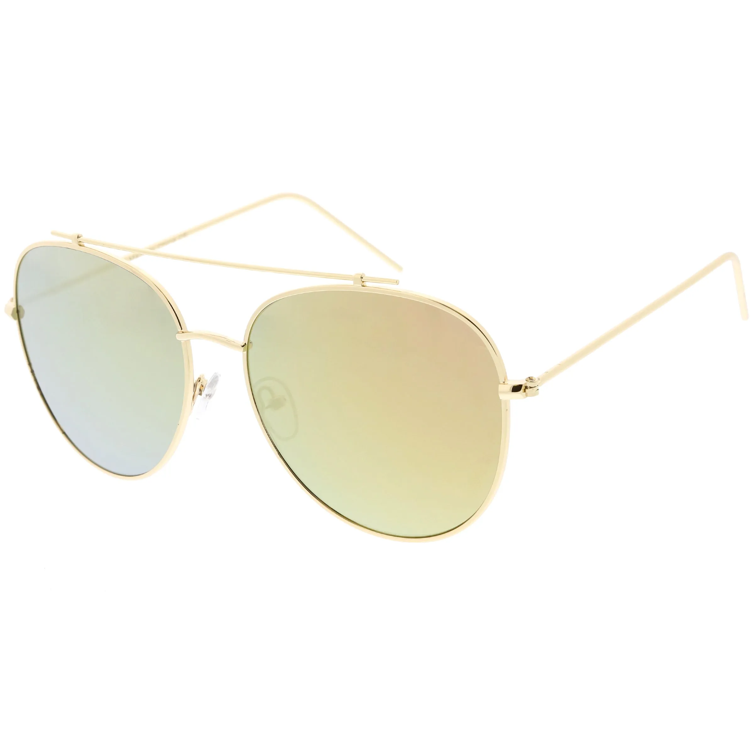 Oversize Retro Modern Mirrored Flat Lens Aviator Sunglasses C856 sold by ZeroUV product image thumbnail 5