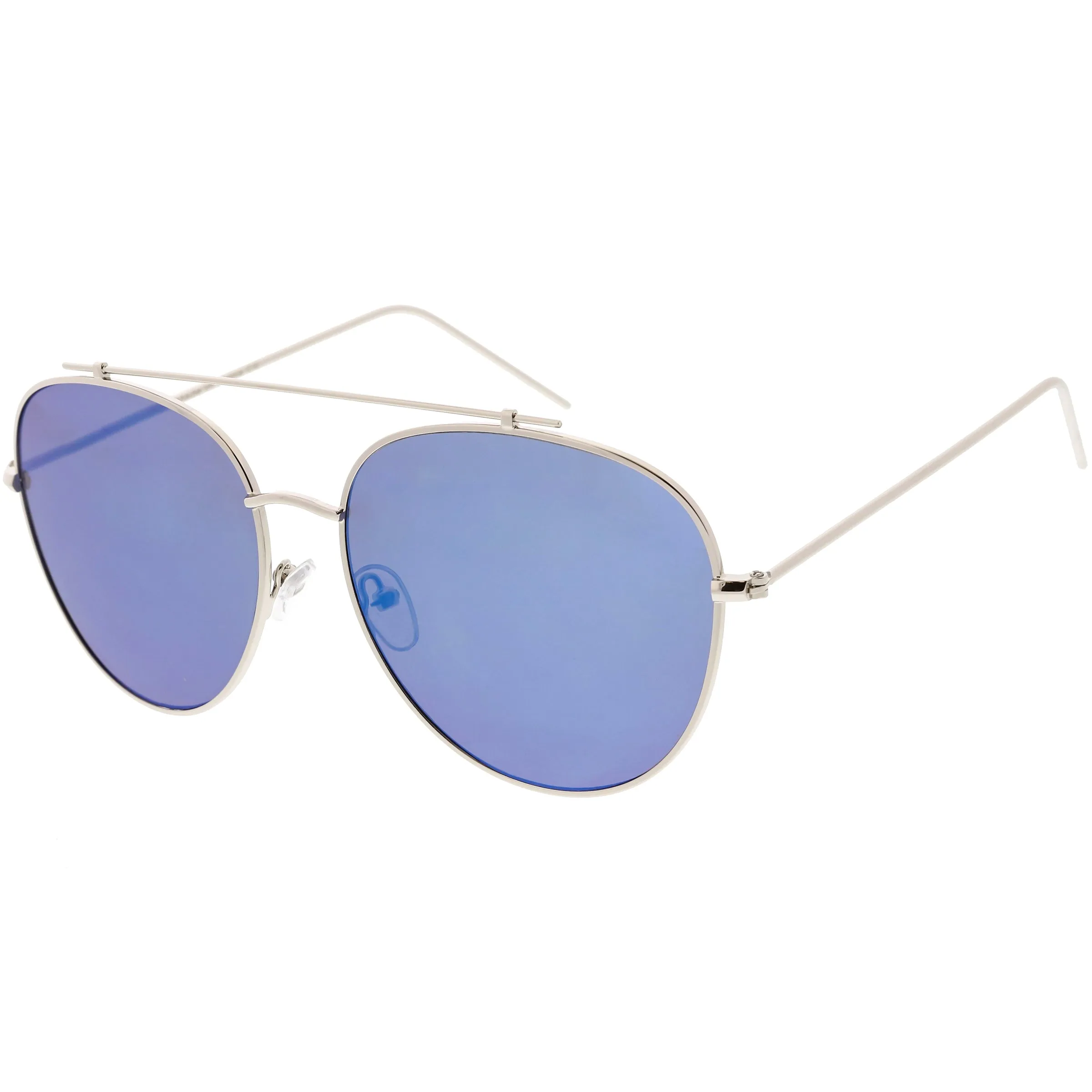 Oversize Retro Modern Mirrored Flat Lens Aviator Sunglasses C856 sold by ZeroUV product image thumbnail 2