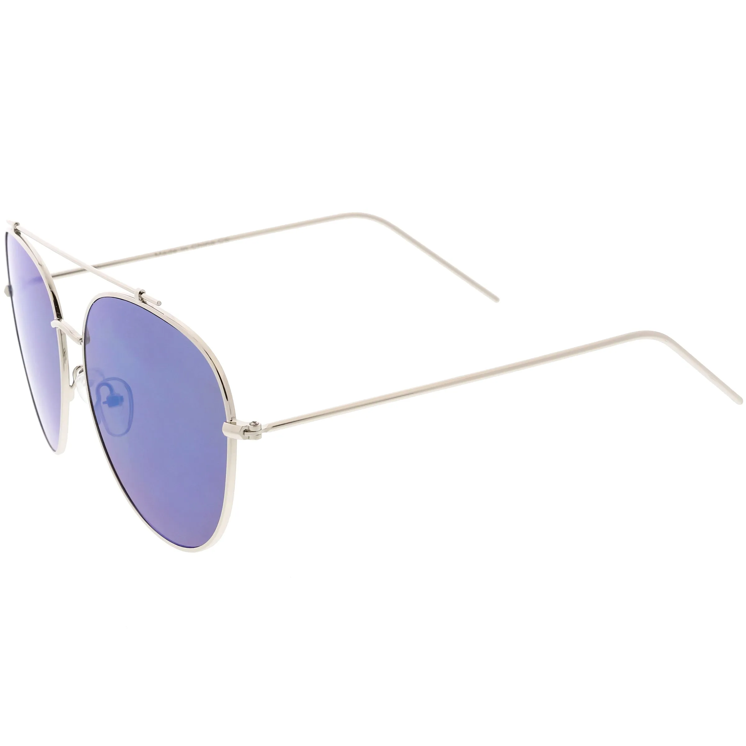 Oversize Retro Modern Mirrored Flat Lens Aviator Sunglasses C856 sold by ZeroUV product image thumbnail 3