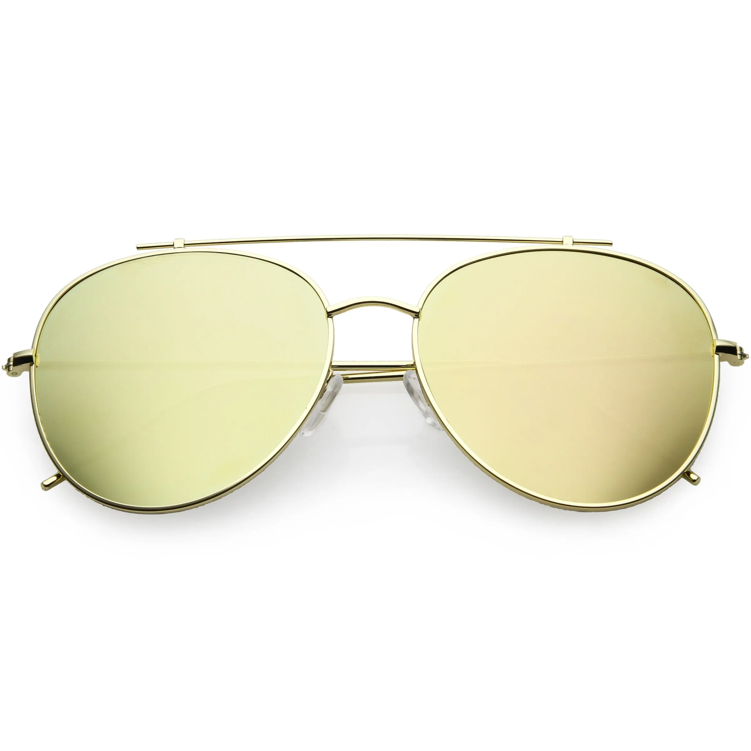 Oversize Retro Modern Mirrored Flat Lens Aviator Sunglasses C856 sold by ZeroUV product image thumbnail 4