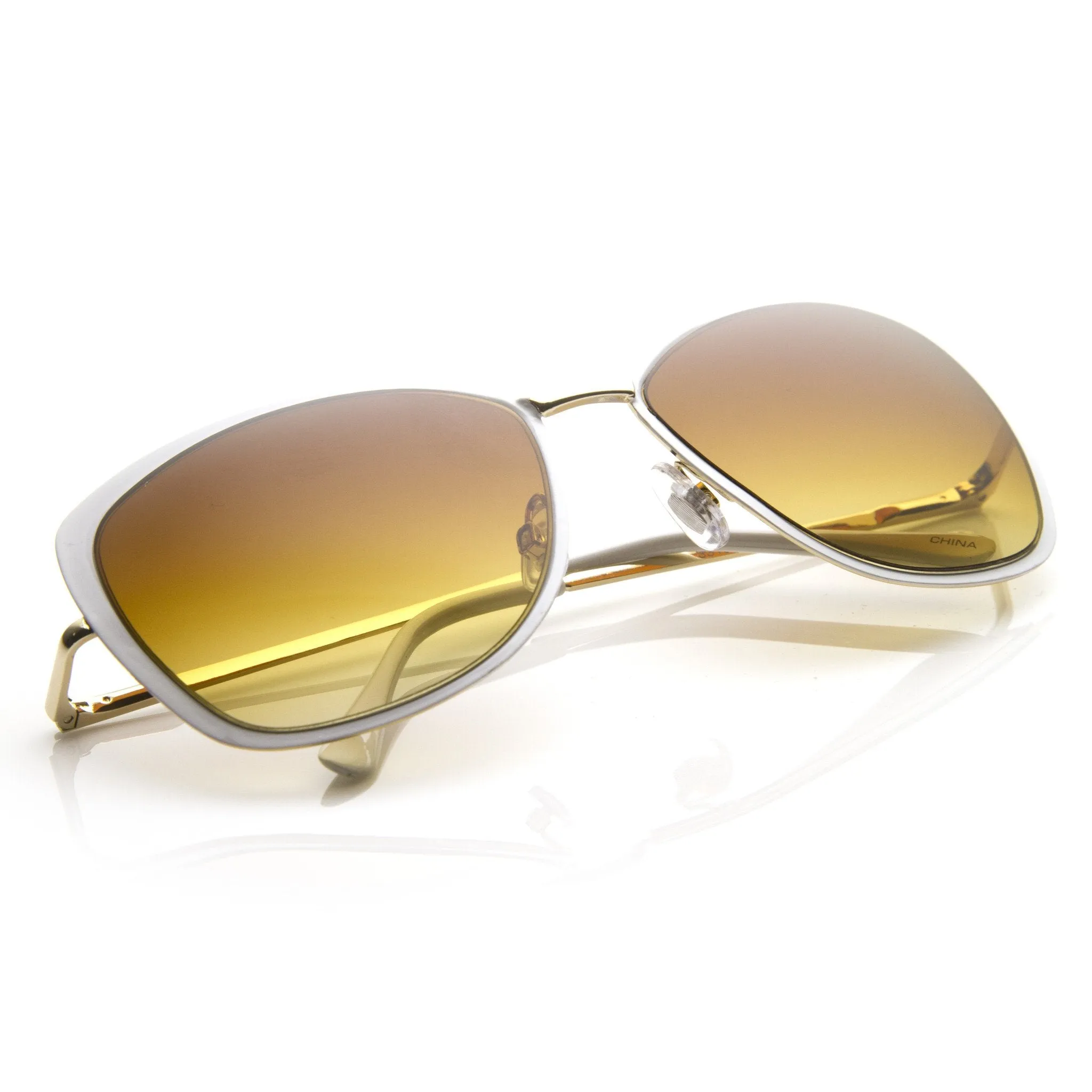 Elegant Oversize Square Fashion Cat Eye Metal Sunglasses 8697 sold by ZeroUV product image thumbnail 4