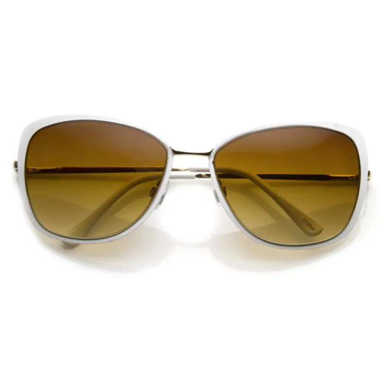 Elegant Oversize Square Fashion Cat Eye Metal Sunglasses 8697 sold by ZeroUV
