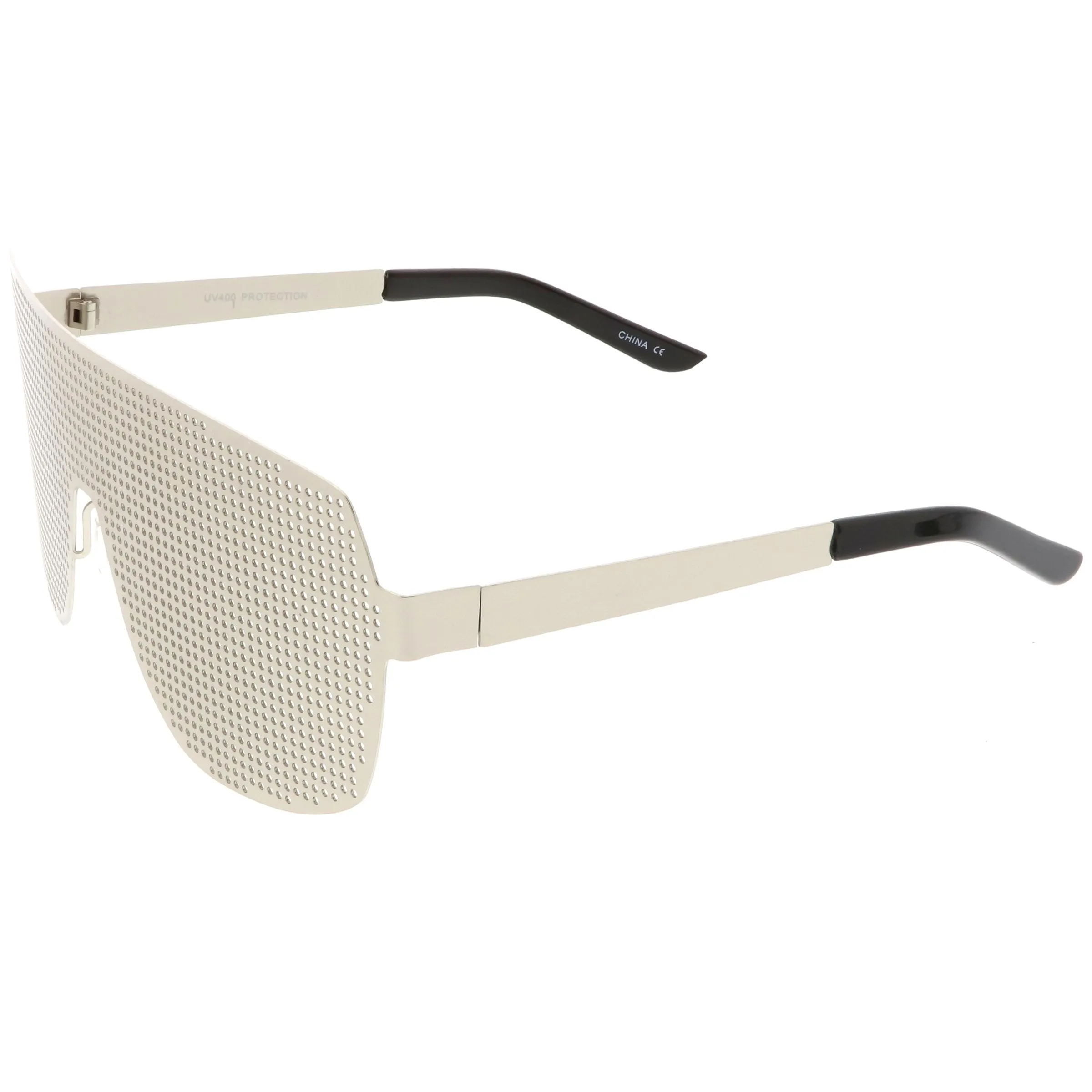 Futuristic Novelty Flat Top Metal Mesh Grade Lens Shield Glasses C339 sold by ZeroUV product image thumbnail 3