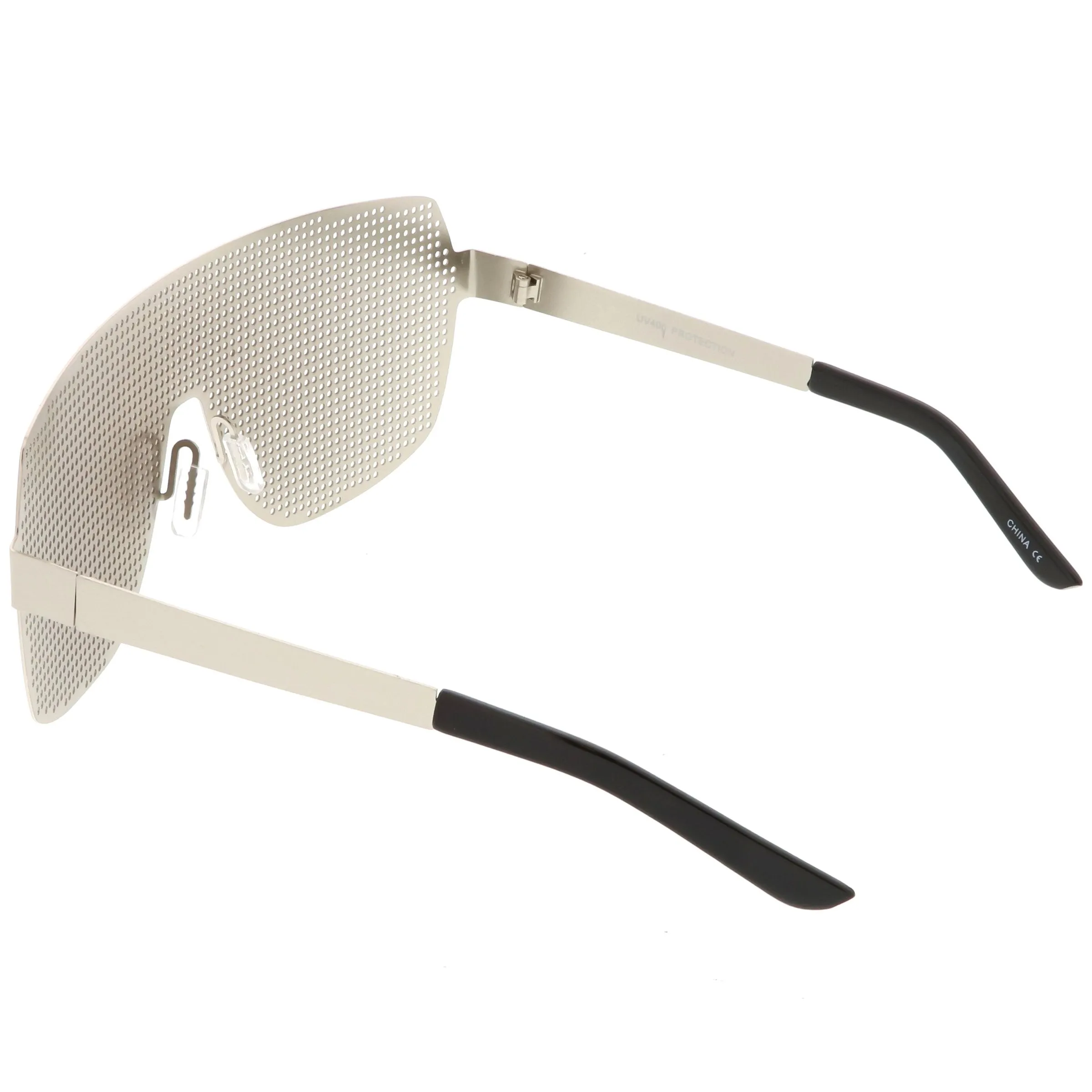 Futuristic Novelty Flat Top Metal Mesh Grade Lens Shield Glasses C339 sold by ZeroUV product image thumbnail 4