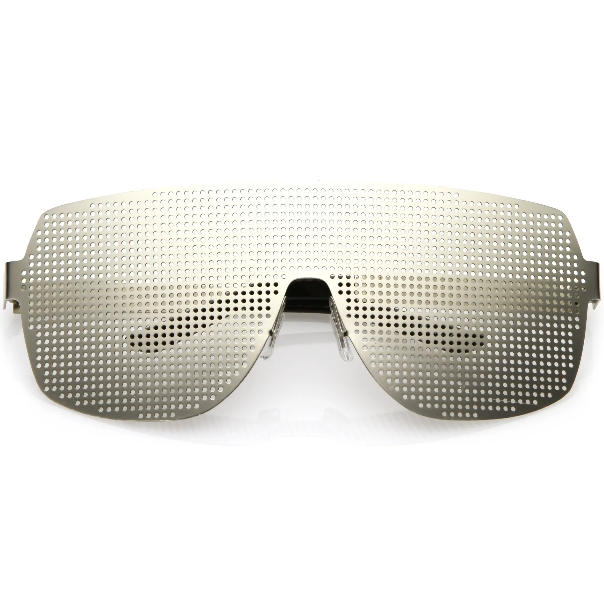 Futuristic Novelty Flat Top Metal Mesh Grade Lens Shield Glasses C339 sold by ZeroUV