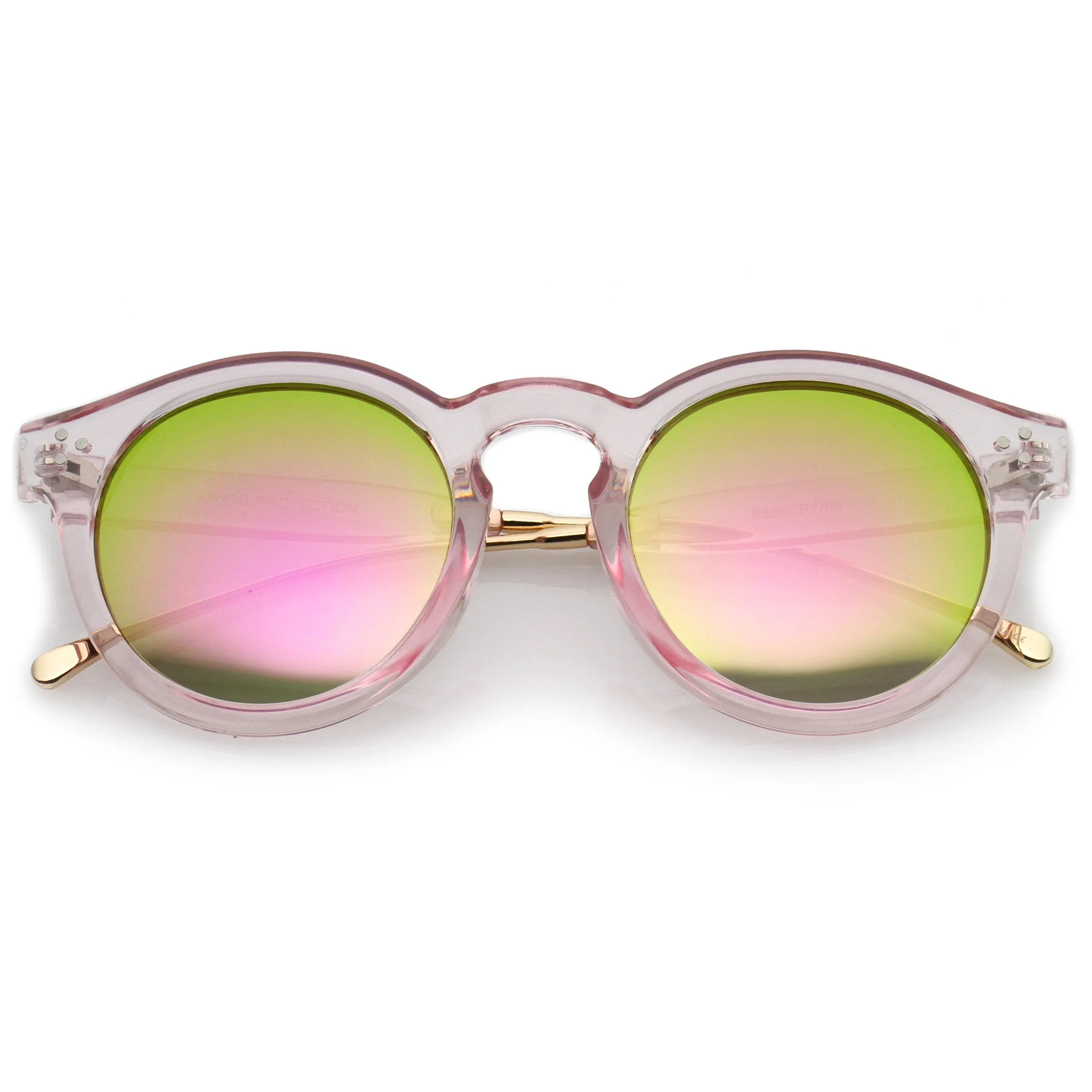 Trendy Transparent Color Mirrored Lens Round P3 Sunglasses A780 sold by ZeroUV product image thumbnail 4