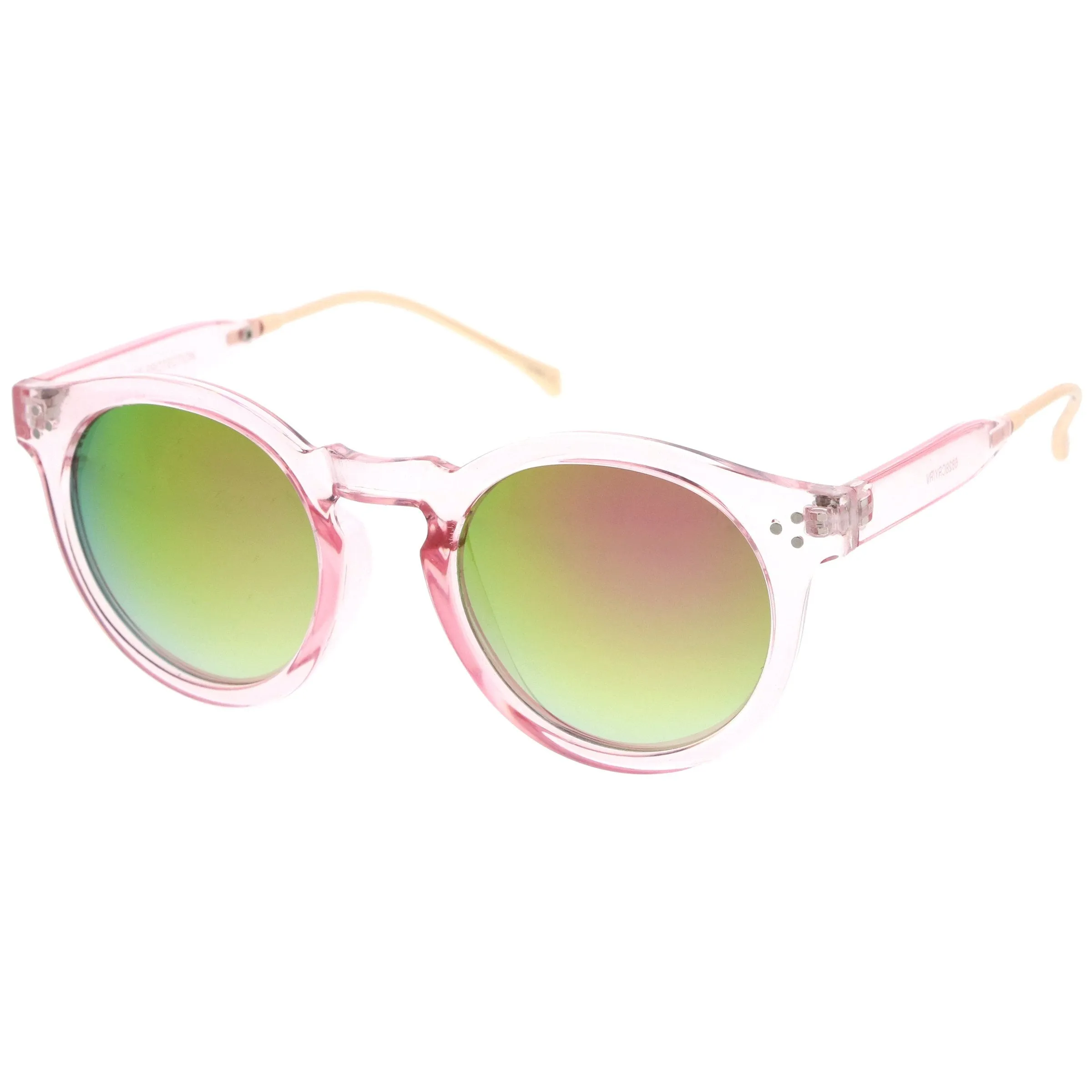 Trendy Transparent Color Mirrored Lens Round P3 Sunglasses A780 sold by ZeroUV product image thumbnail 5