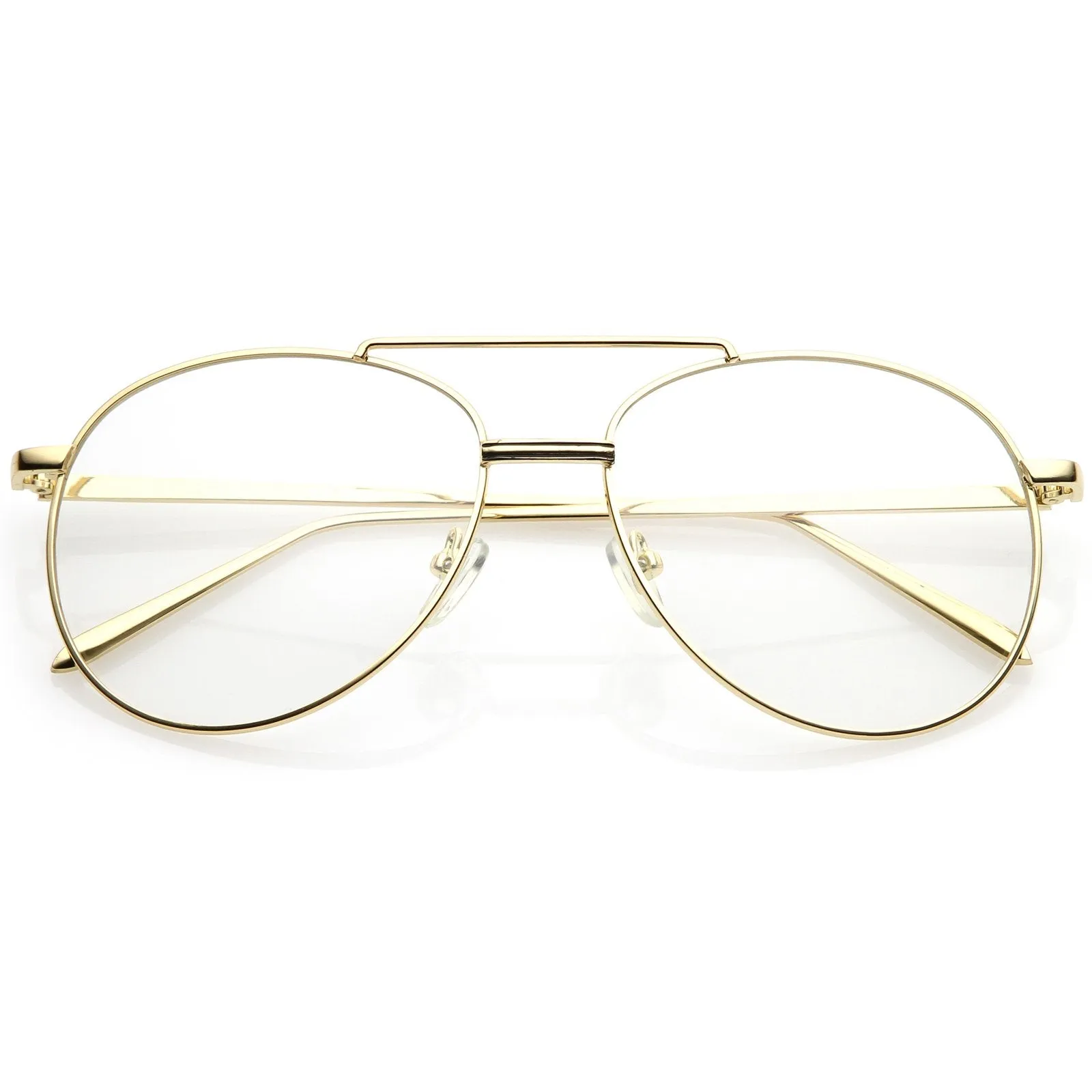 Vintage Dapper Indie Clear Flat Lens Aviator Glasses C299 sold by ZeroUV product image thumbnail 5