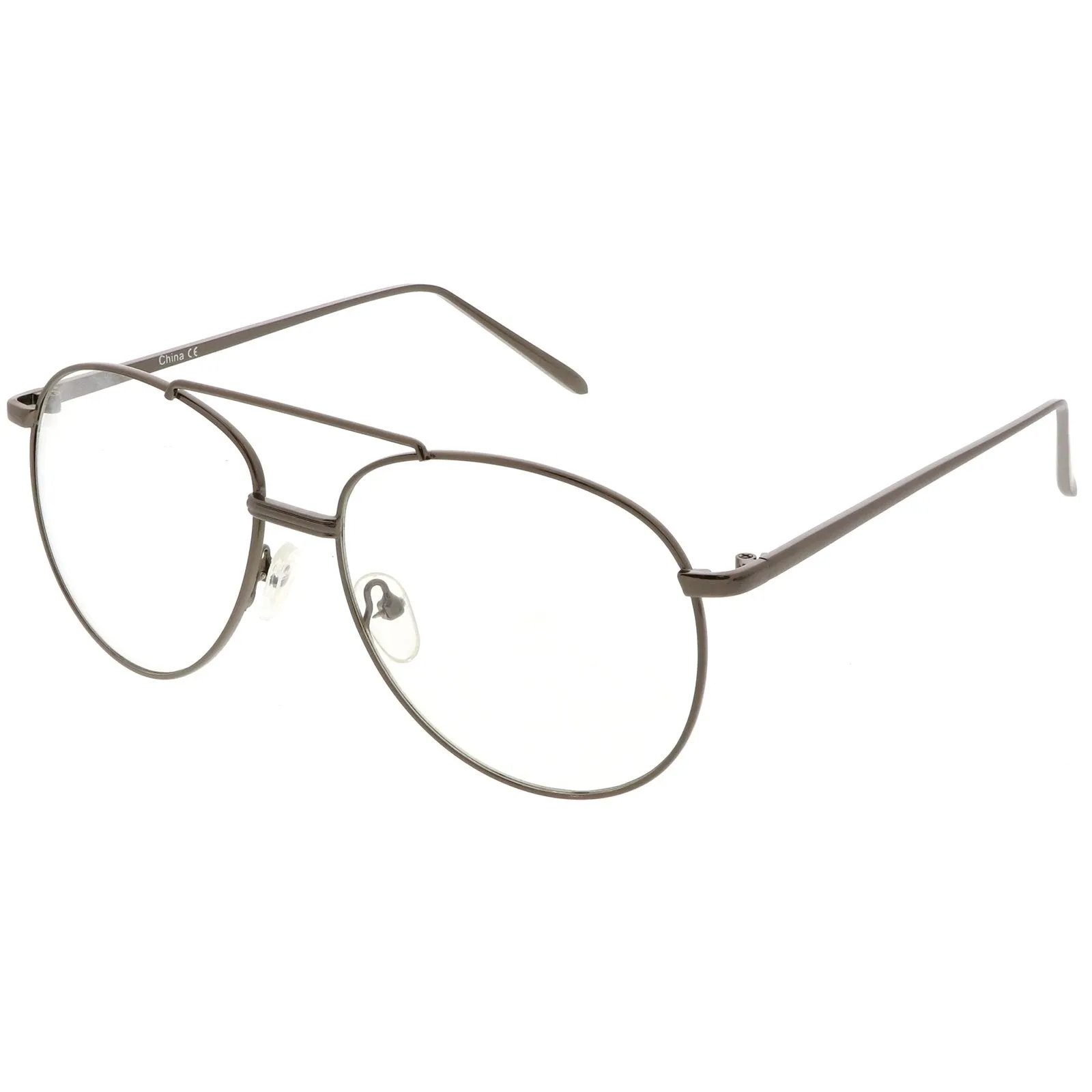 Vintage Dapper Indie Clear Flat Lens Aviator Glasses C299 sold by ZeroUV product image thumbnail 2