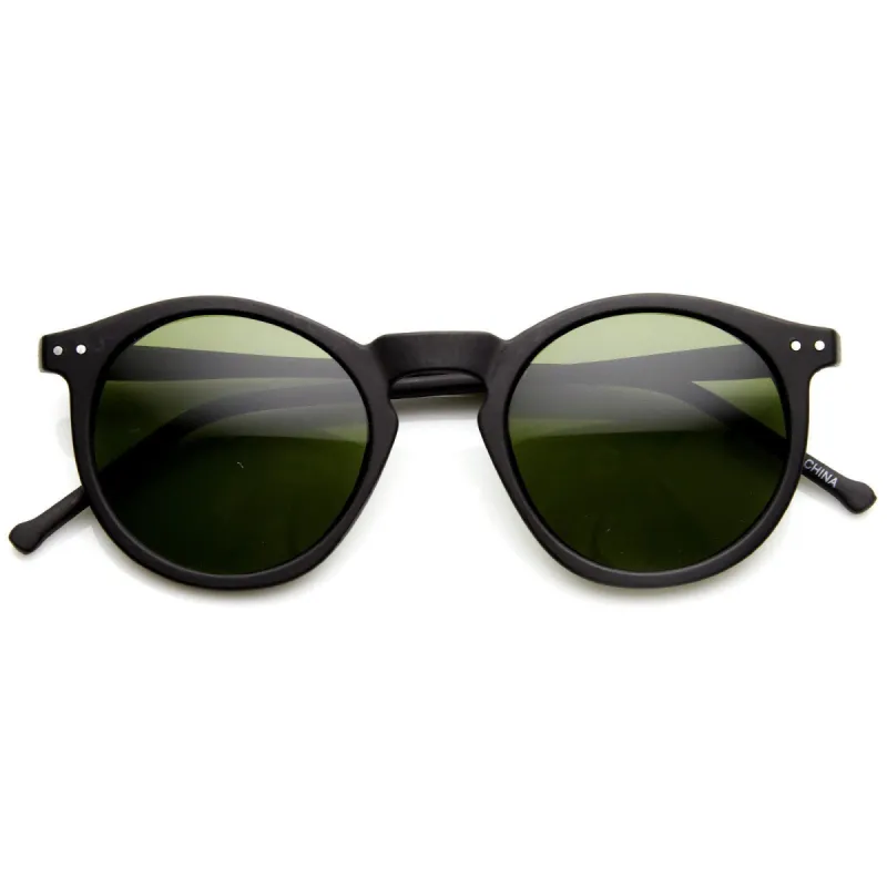 Dapper Key Hole Vintage Horned Rim Round Circle Indie Sunglasses 8943 sold by ZeroUV