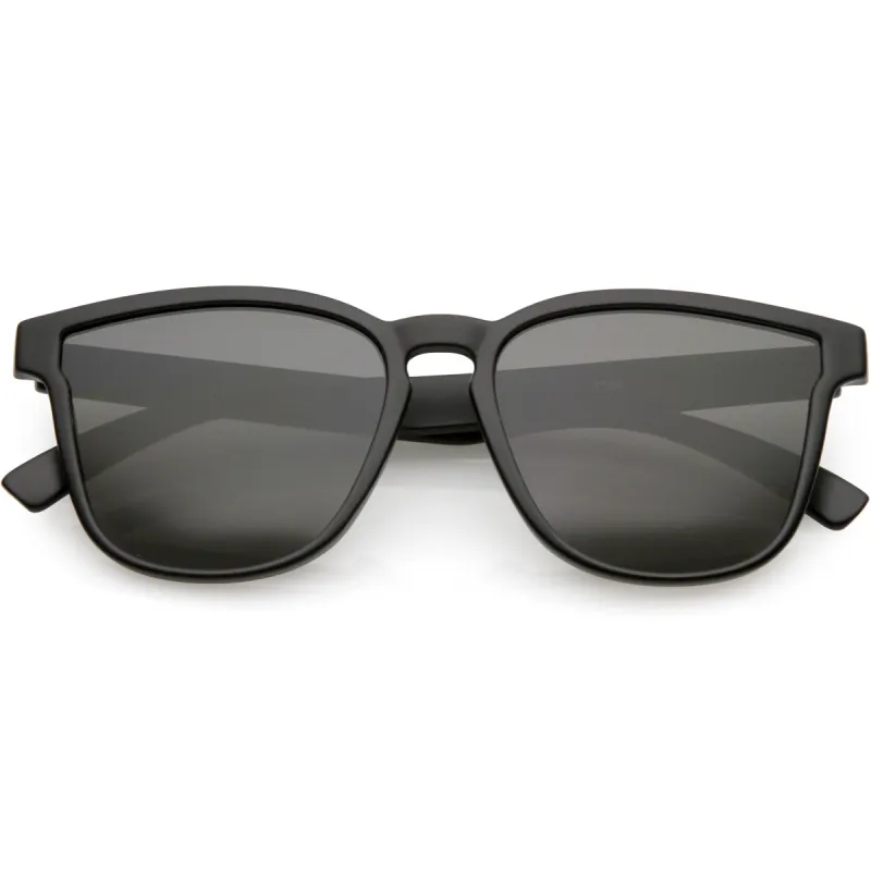 Retro Modern Horned Rim Flat Lens Sunglasses C753 sold by ZeroUV