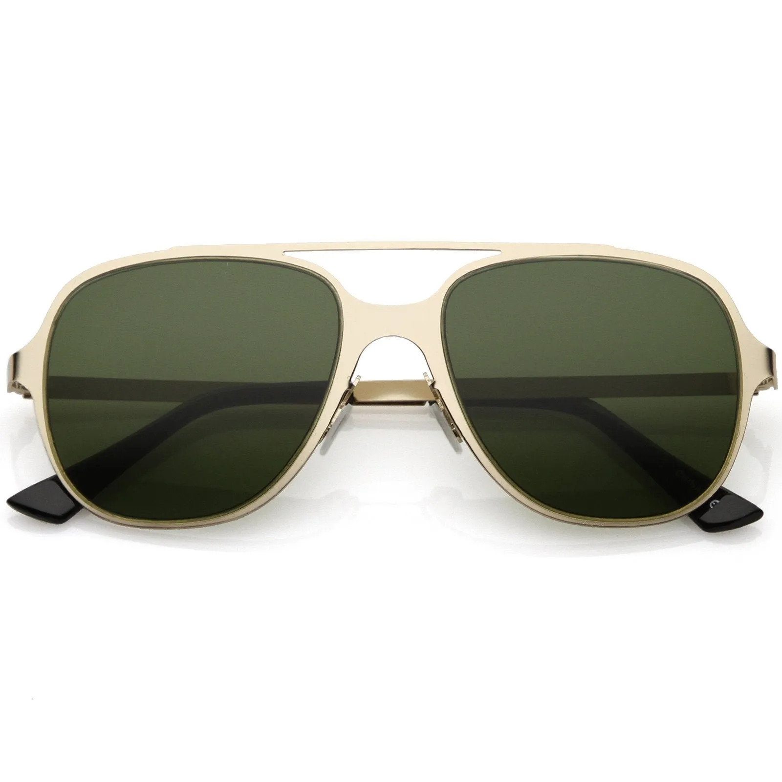 Retro Modern Minimalist Flat Lens Aviator Sunglasses C311 sold by ZeroUV