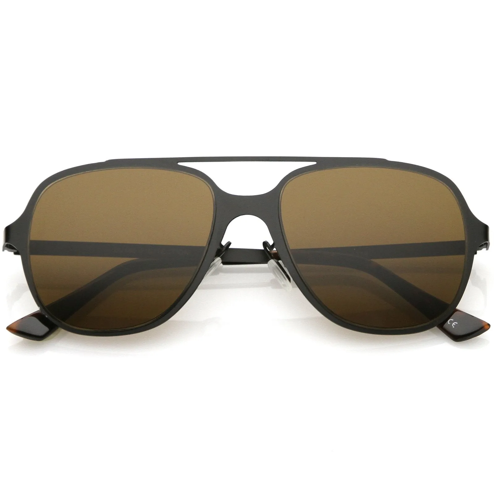 Retro Modern Minimalist Flat Lens Aviator Sunglasses C311 sold by ZeroUV product image thumbnail 3