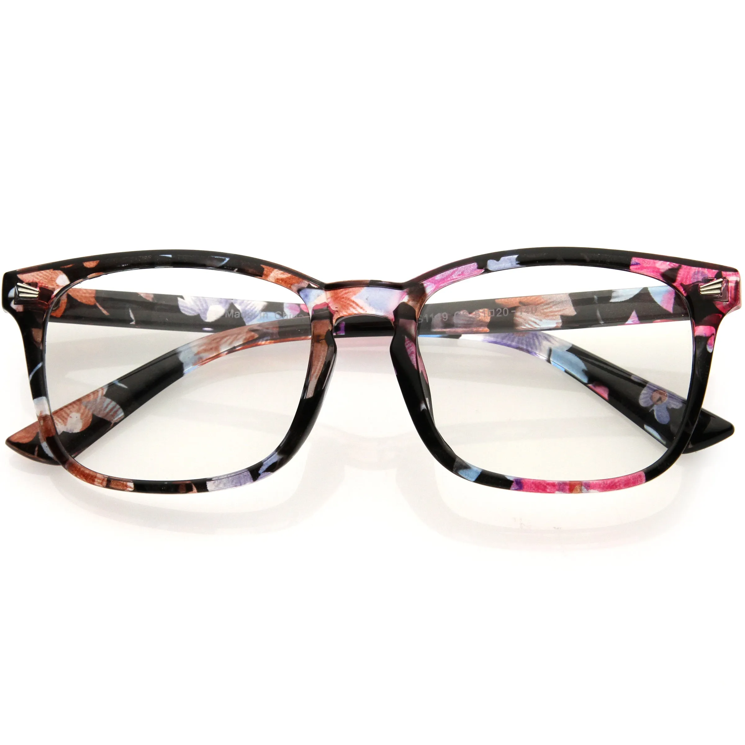 Classy Blue Light Filtering Metal Temple Detail Square Horn Rimmed Glasses D086 sold by ZeroUV