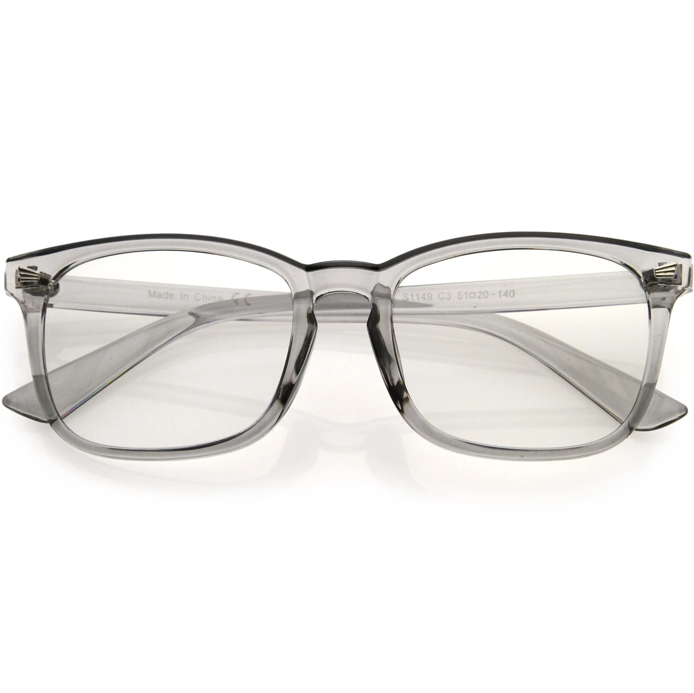 Classy Blue Light Filtering Metal Temple Detail Square Horn Rimmed Glasses D086 sold by ZeroUV product image thumbnail 4