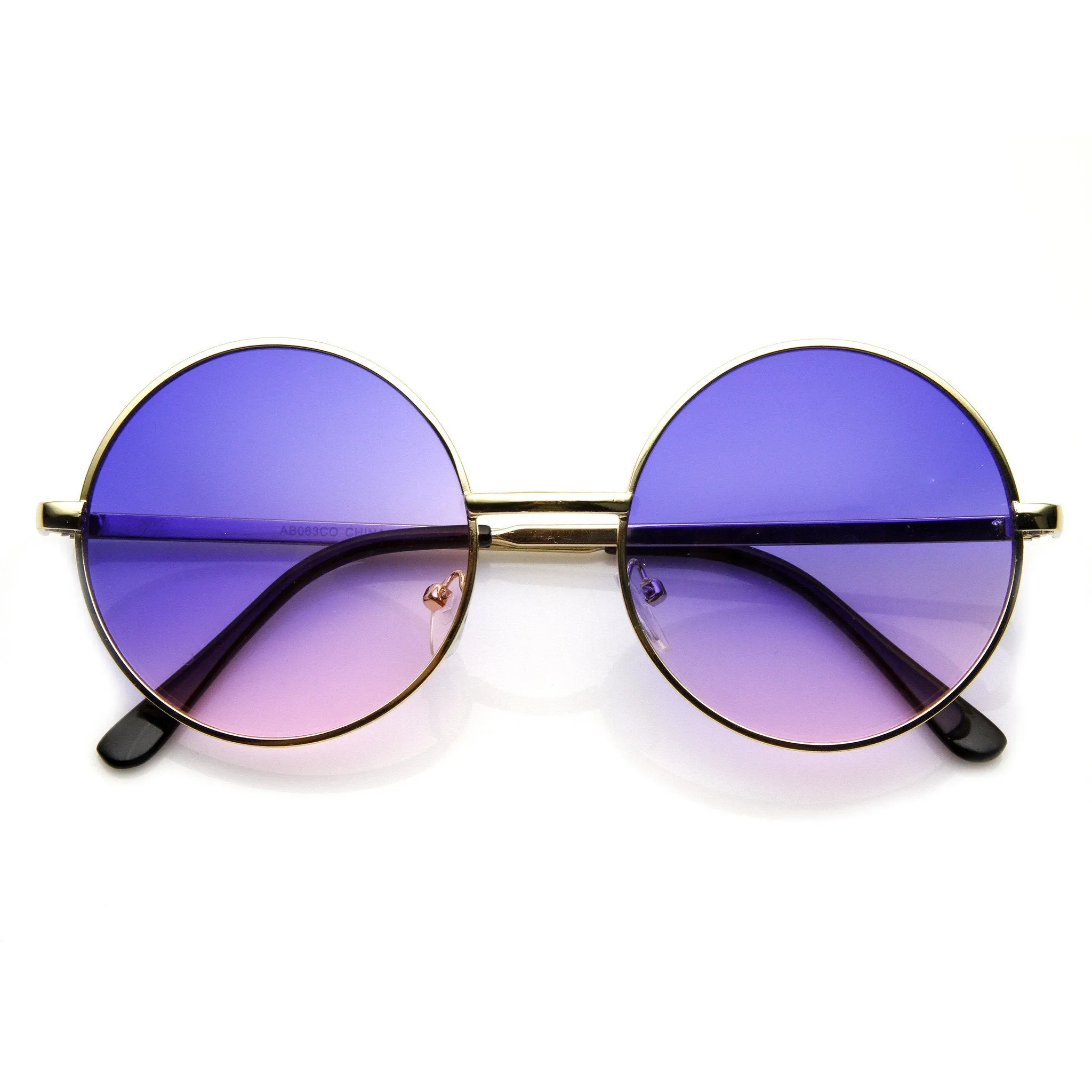 Retro Hippie Round Multi Color Rainbow Lens Sunglasses sold by ZeroUV product image thumbnail 5