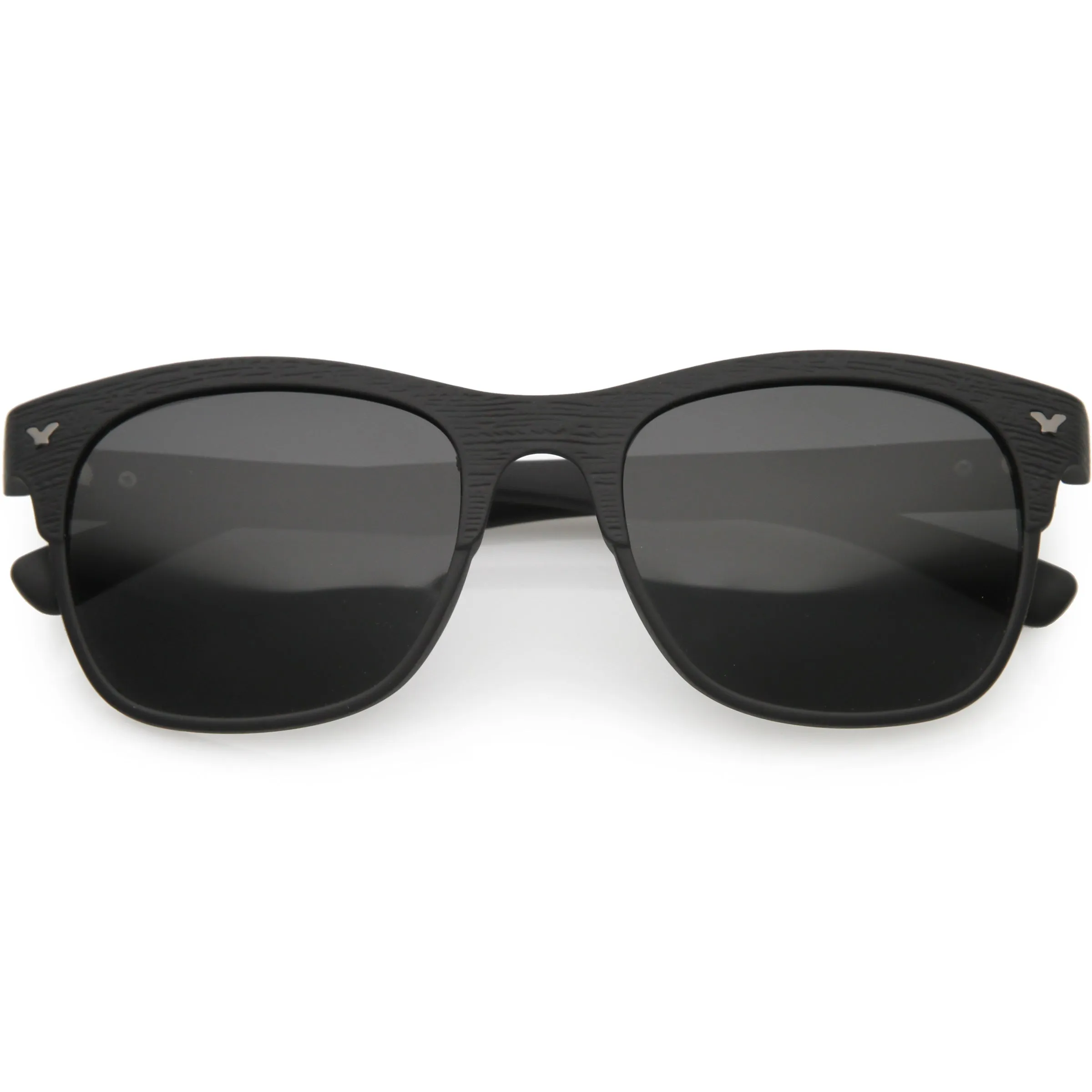 Polarized Lens Faux Wood Textured Horn Rimmed Square Sunglasses C889 sold by ZeroUV