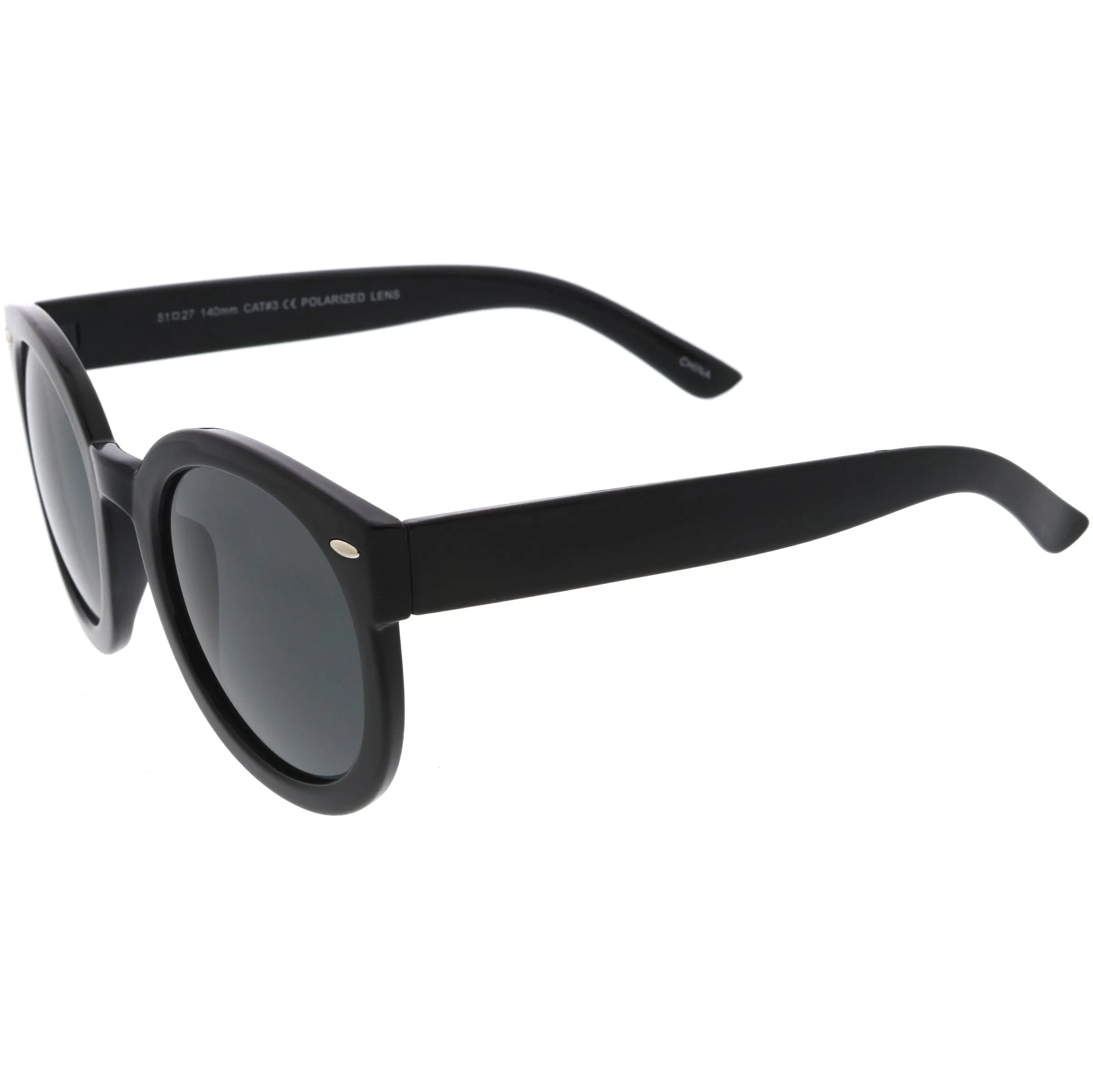 Polarized Retro Inspired High Fashion Oversize Round Sunglasses D094 sold by ZeroUV product image thumbnail 3