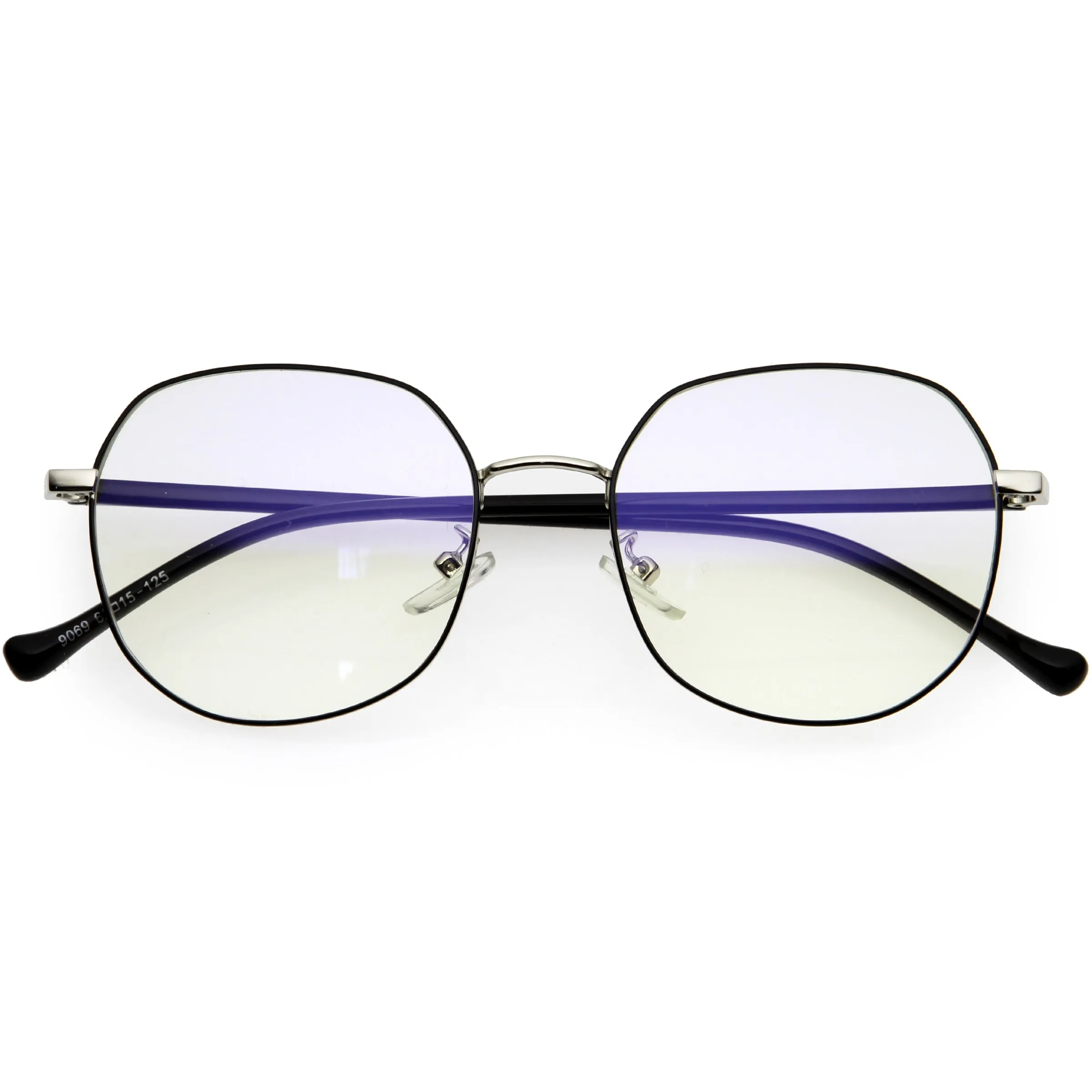 Geometric Ultra Thin Metal Frame Polygon Blue Light Glasses D220 sold by ZeroUV