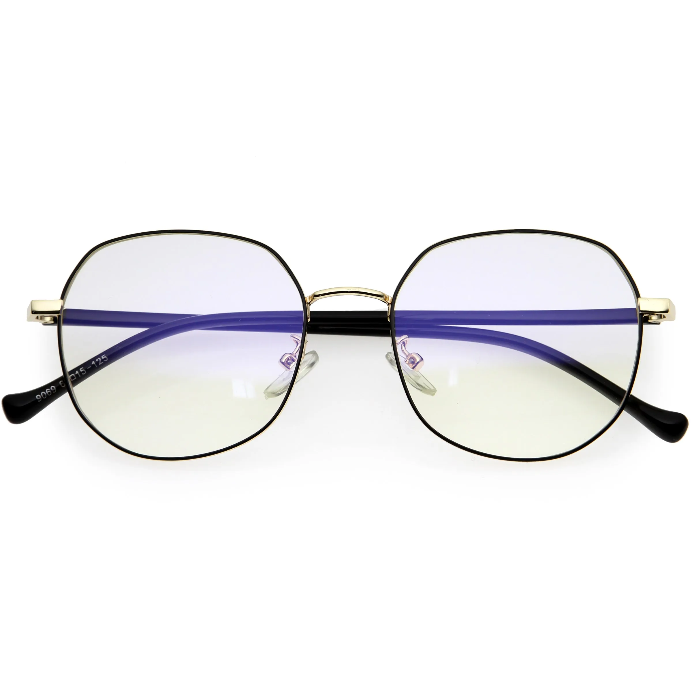 Geometric Ultra Thin Metal Frame Polygon Blue Light Glasses D220 sold by ZeroUV product image thumbnail 4