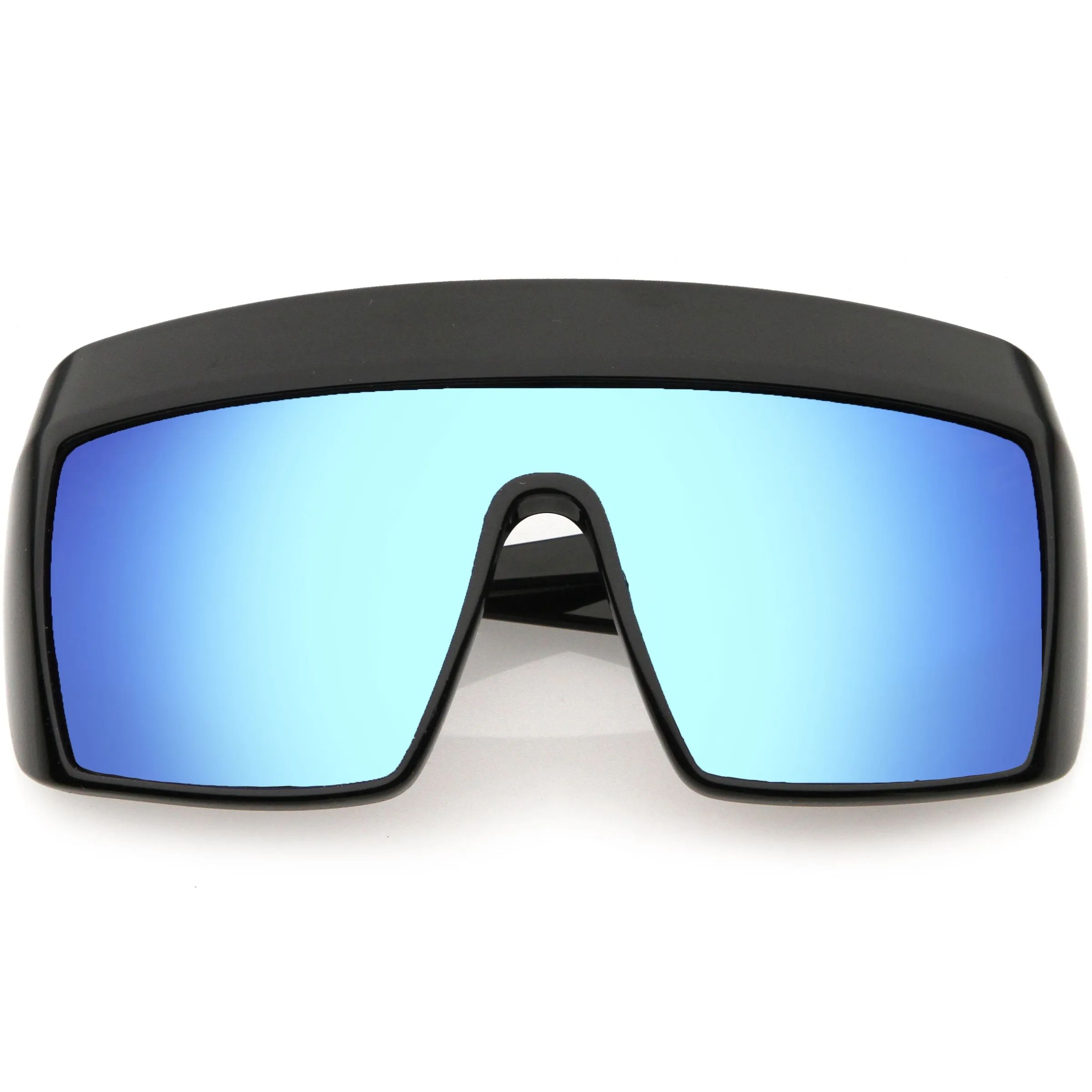 Futuristic Oversize Extended Side Temple Mirrored Lens Sport Shield Sunglasses D013 sold by ZeroUV product image thumbnail 4