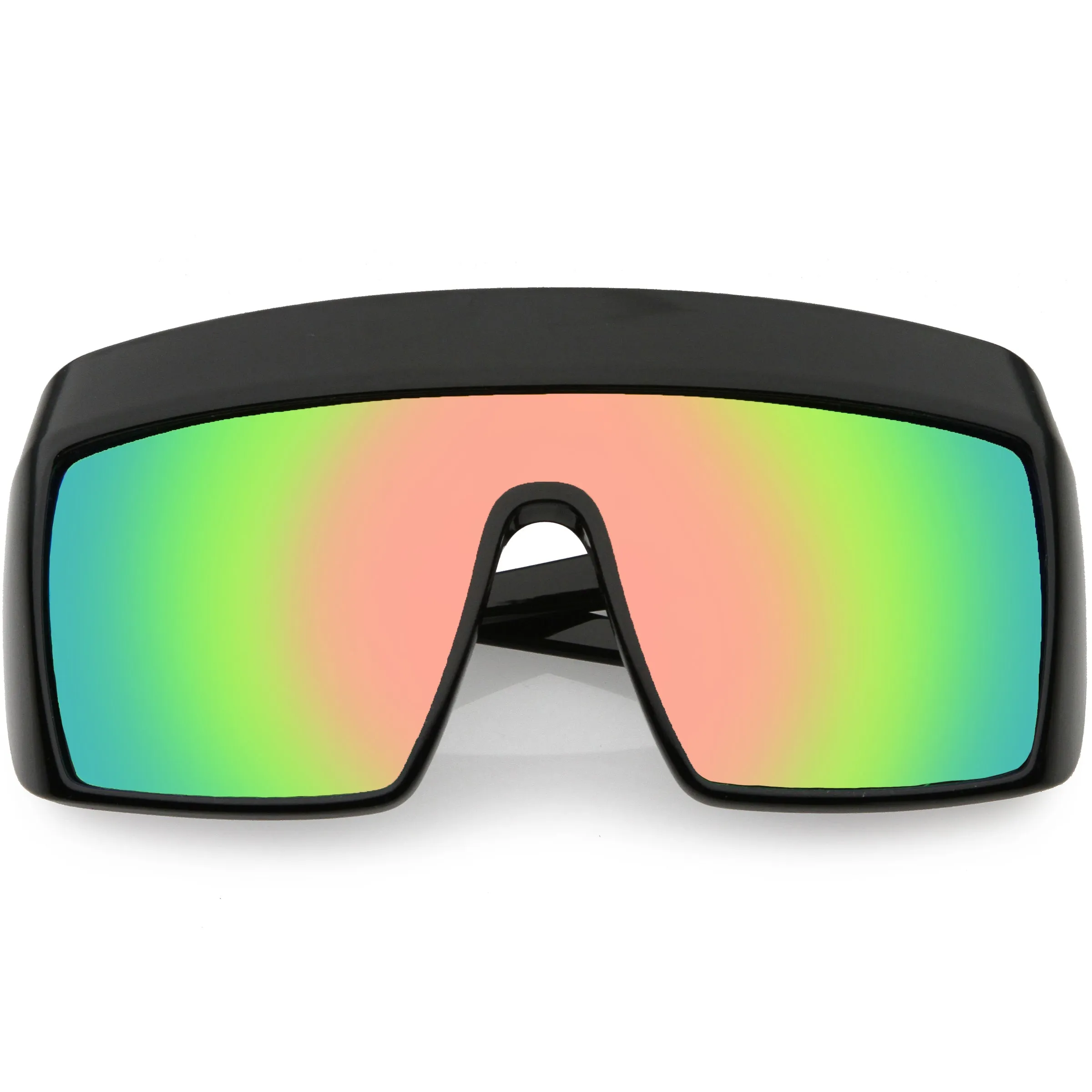 Futuristic Oversize Extended Side Temple Mirrored Lens Sport Shield Sunglasses D013 sold by ZeroUV