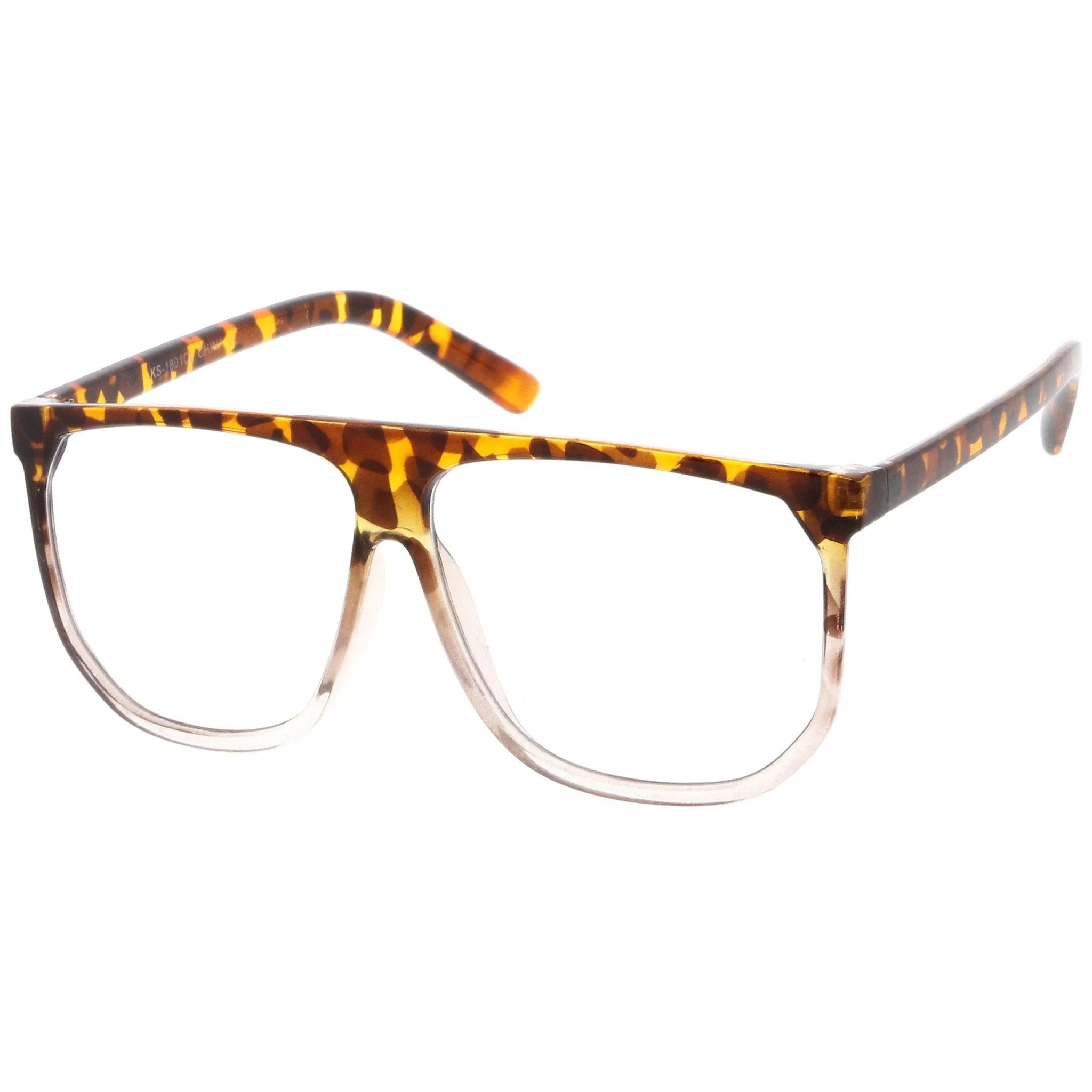 Retro Oversize Flat Top Clear Lens Aviator Glasses C309 sold by ZeroUV product image thumbnail 2