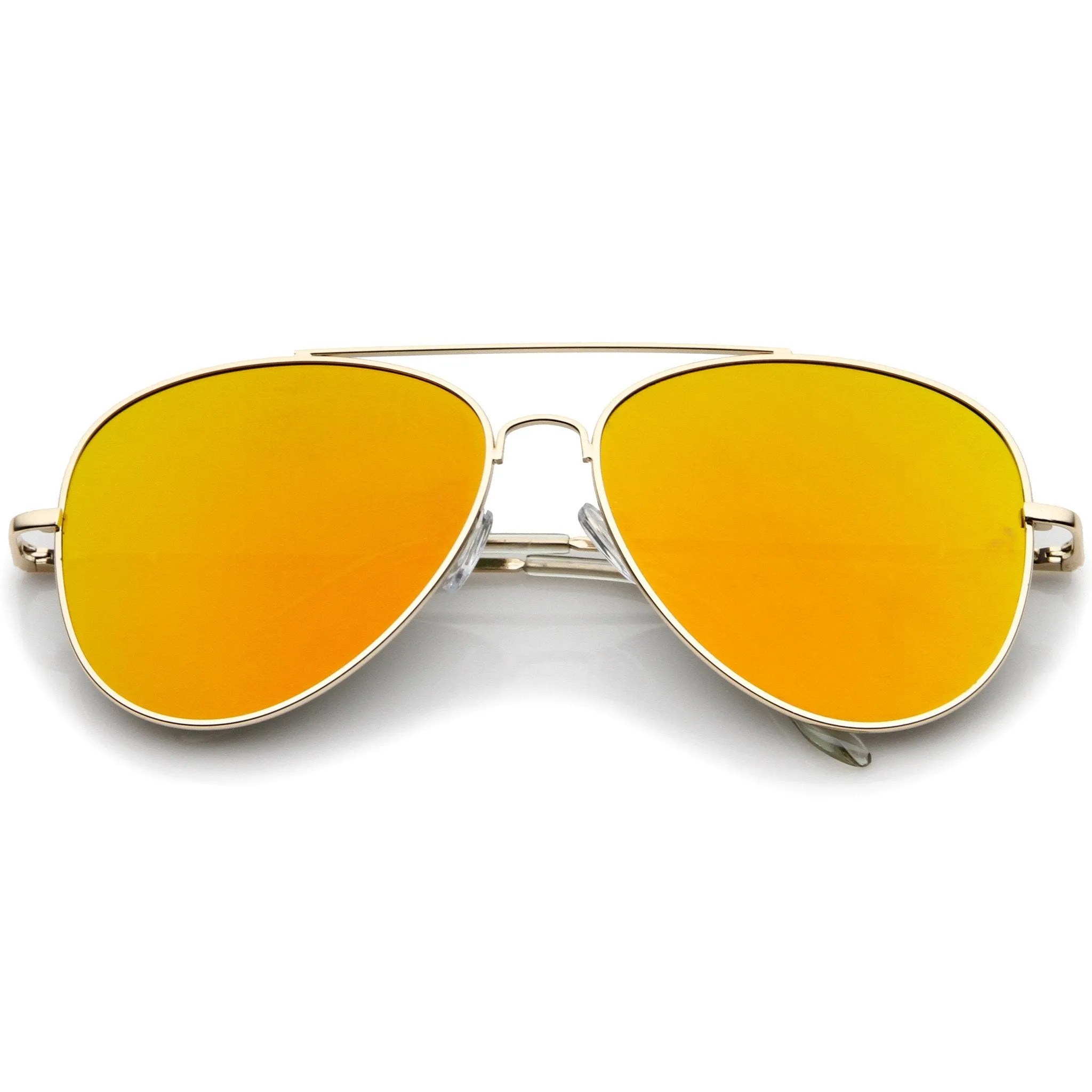 Large Flat Front Mirrored Lens Aviator Sunglasses A485 sold by ZeroUV