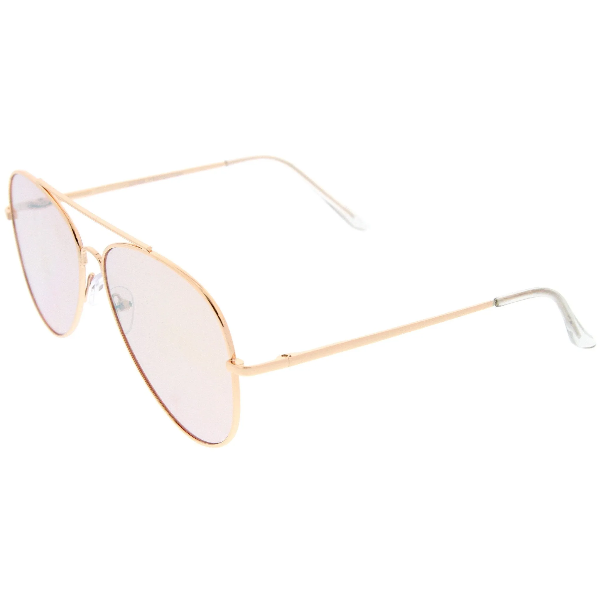 Large Flat Front Mirrored Lens Aviator Sunglasses A485 sold by ZeroUV product image thumbnail 5