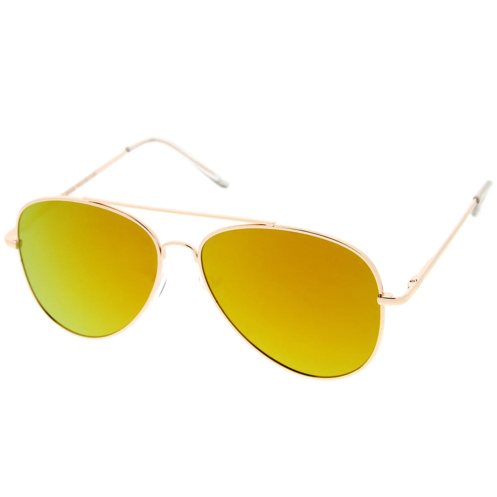 Large Flat Front Mirrored Lens Aviator Sunglasses A485 sold by ZeroUV product image thumbnail 2