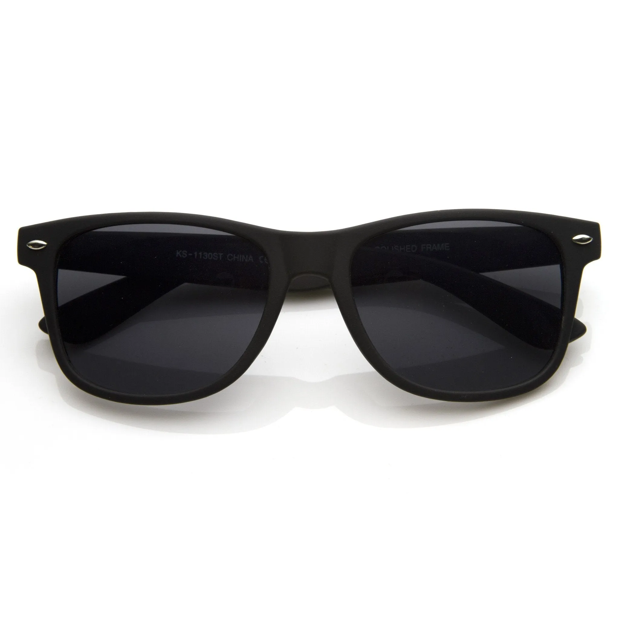 Retro Matte Flat Black Horned Rim Sunglasses 8698 sold by ZeroUV product image thumbnail 4