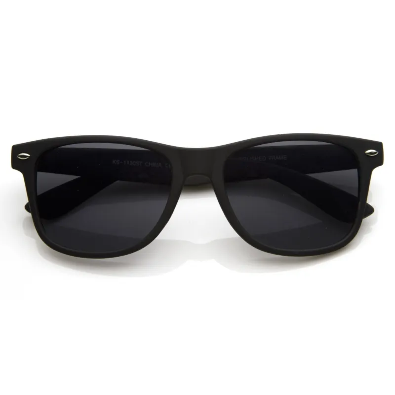Retro Matte Flat Black Horned Rim Sunglasses 8698 sold by ZeroUV