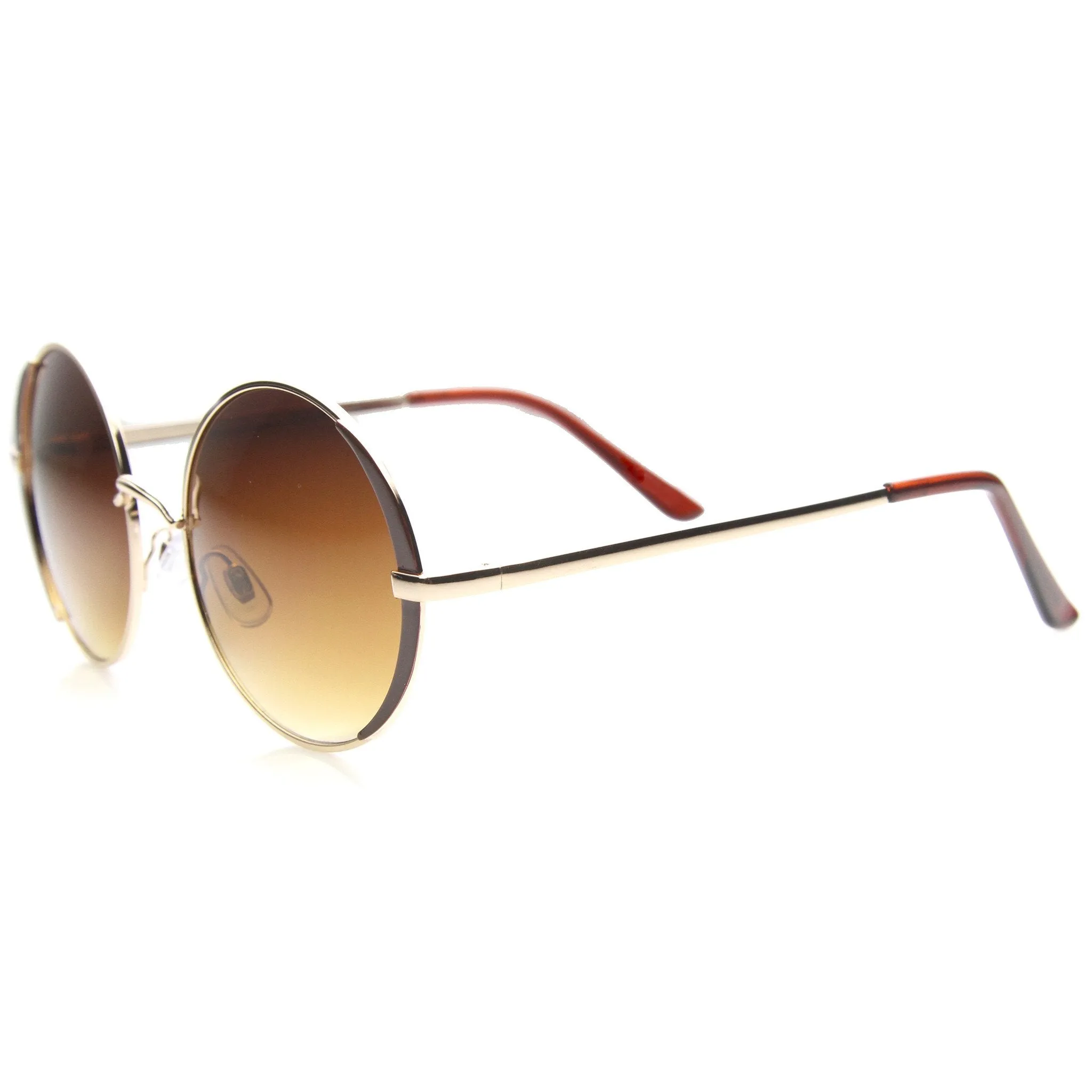 Women's Fashion Oversize Round Metal Sunglasses A001 sold by ZeroUV product image thumbnail 3