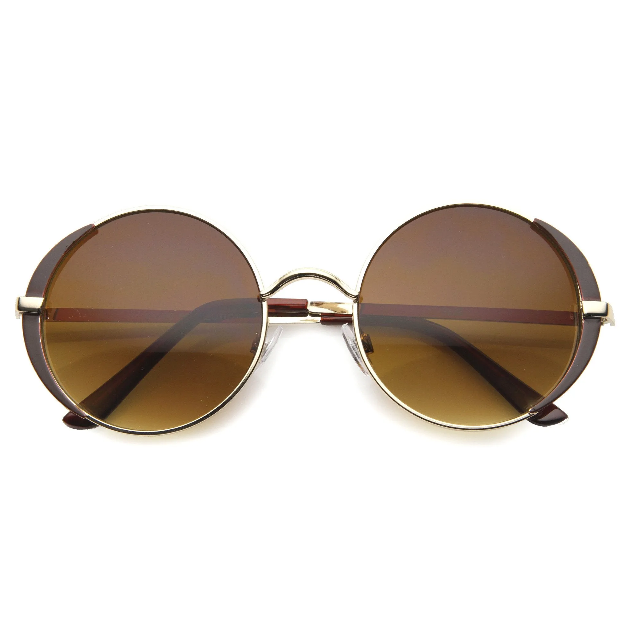 Women's Fashion Oversize Round Metal Sunglasses A001 sold by ZeroUV