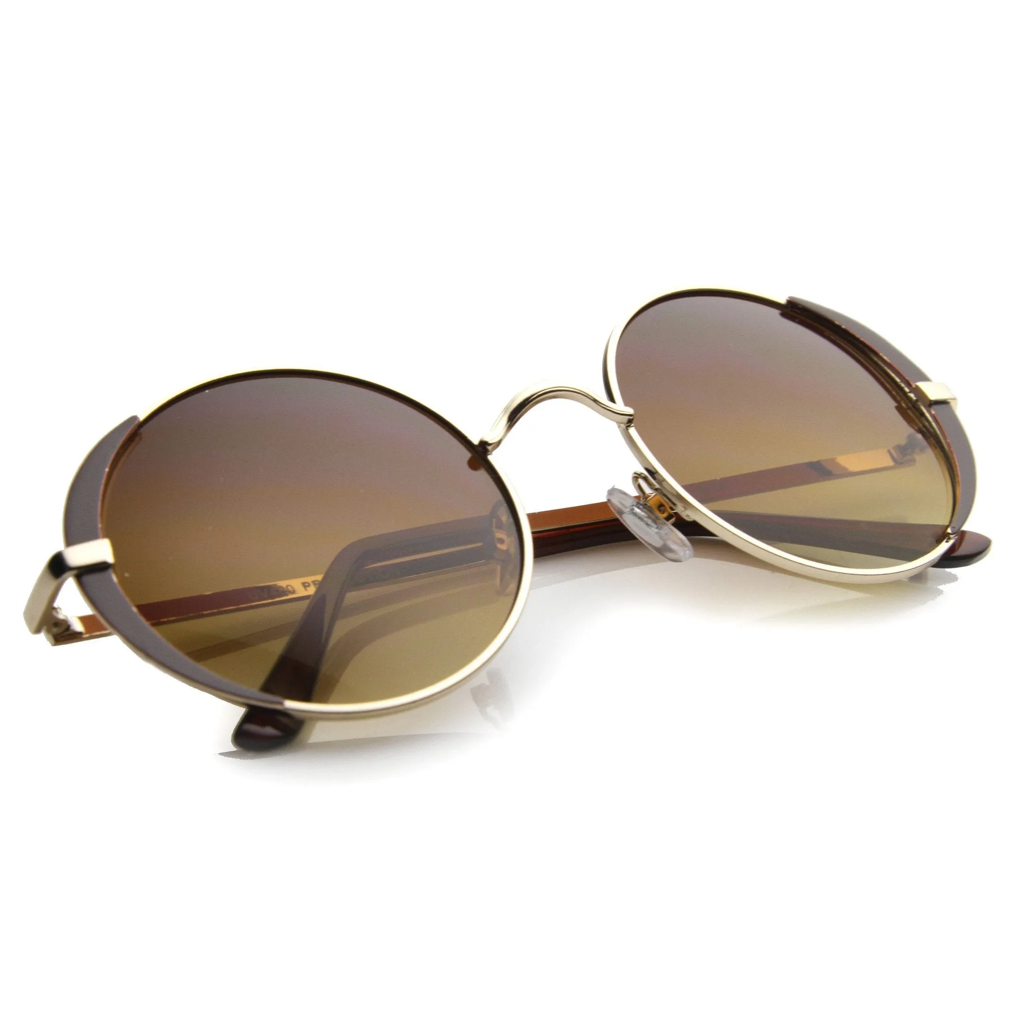 Women's Fashion Oversize Round Metal Sunglasses A001 sold by ZeroUV product image thumbnail 4