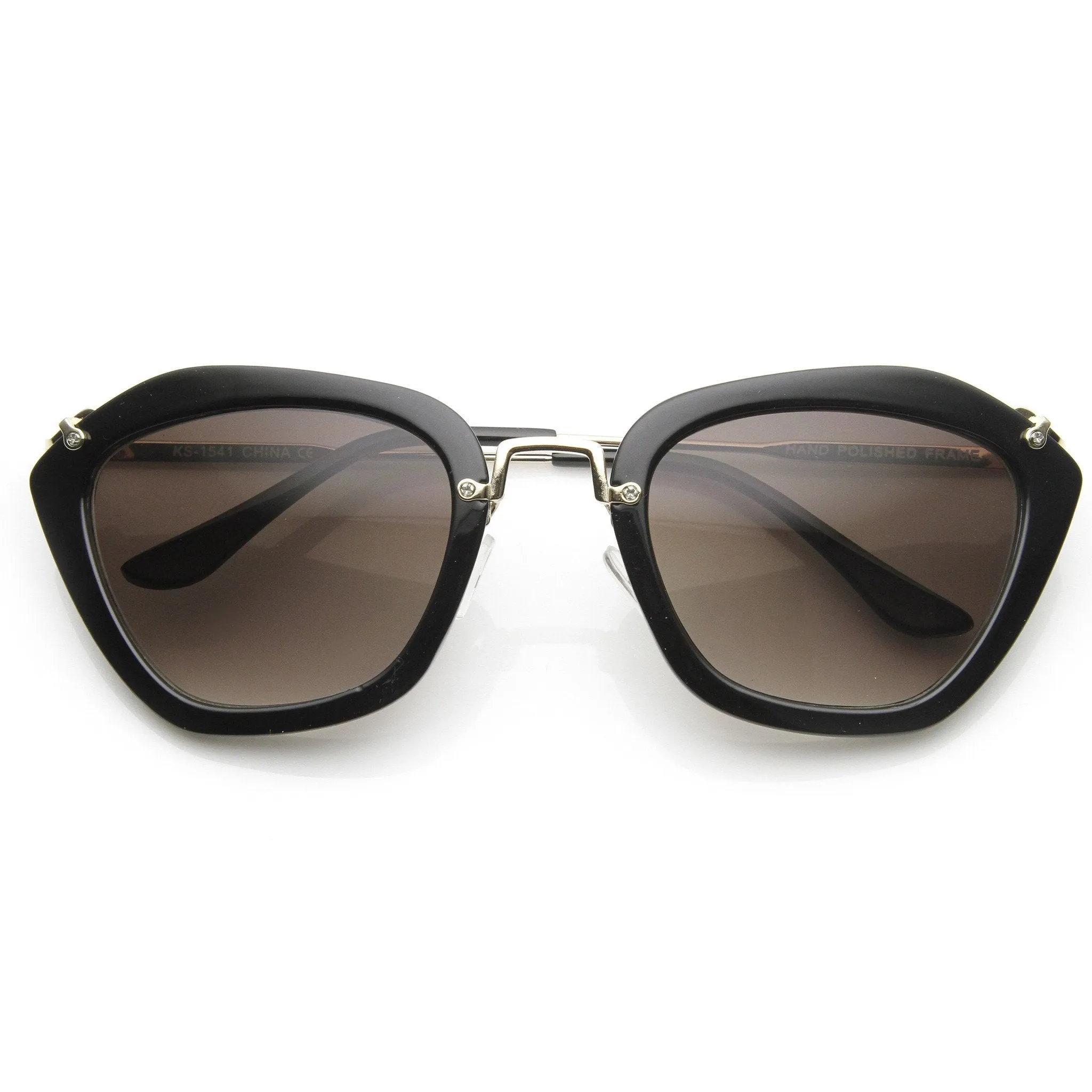 Fashion Hexagon Frame With Metal Accents Women's Sunglasses 9144 sold by ZeroUV product image thumbnail 4